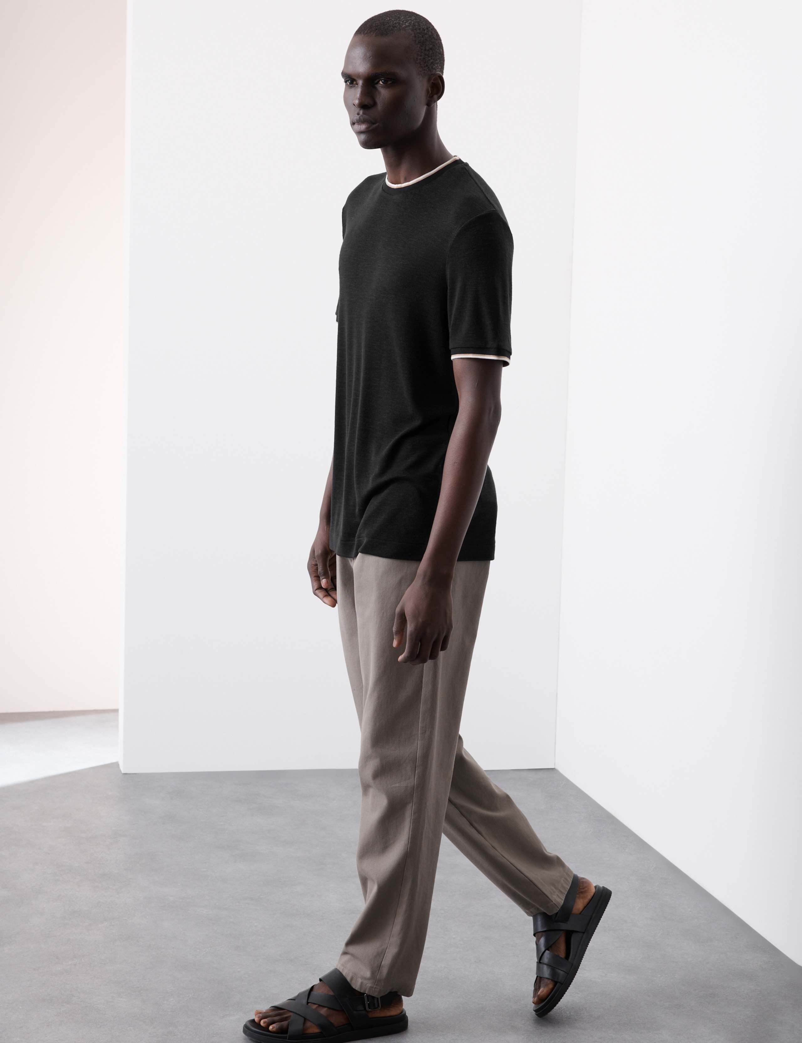 Linen Blend Crew Neck T-Shirt 3 of 6