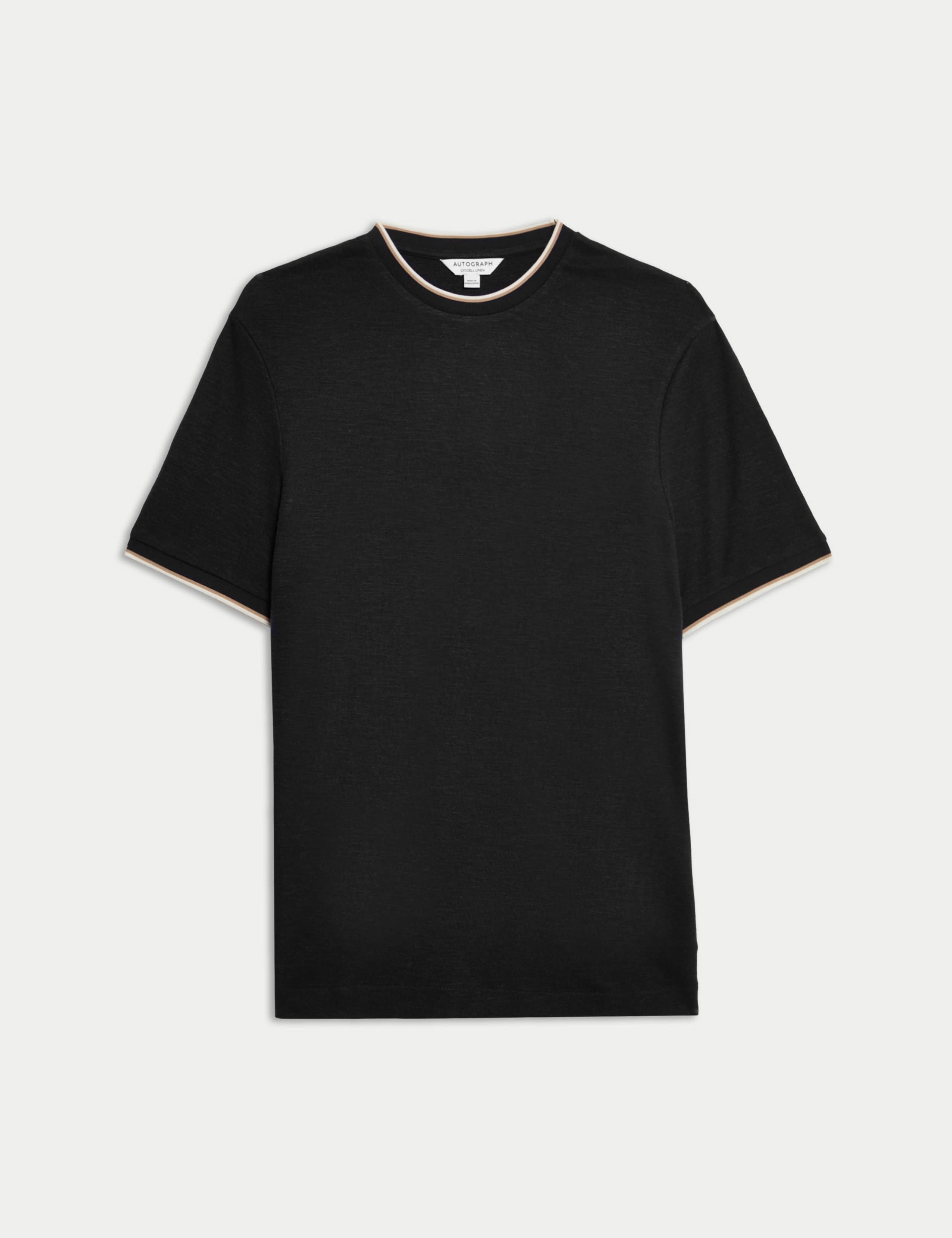 Linen Blend Crew Neck T-Shirt 2 of 6