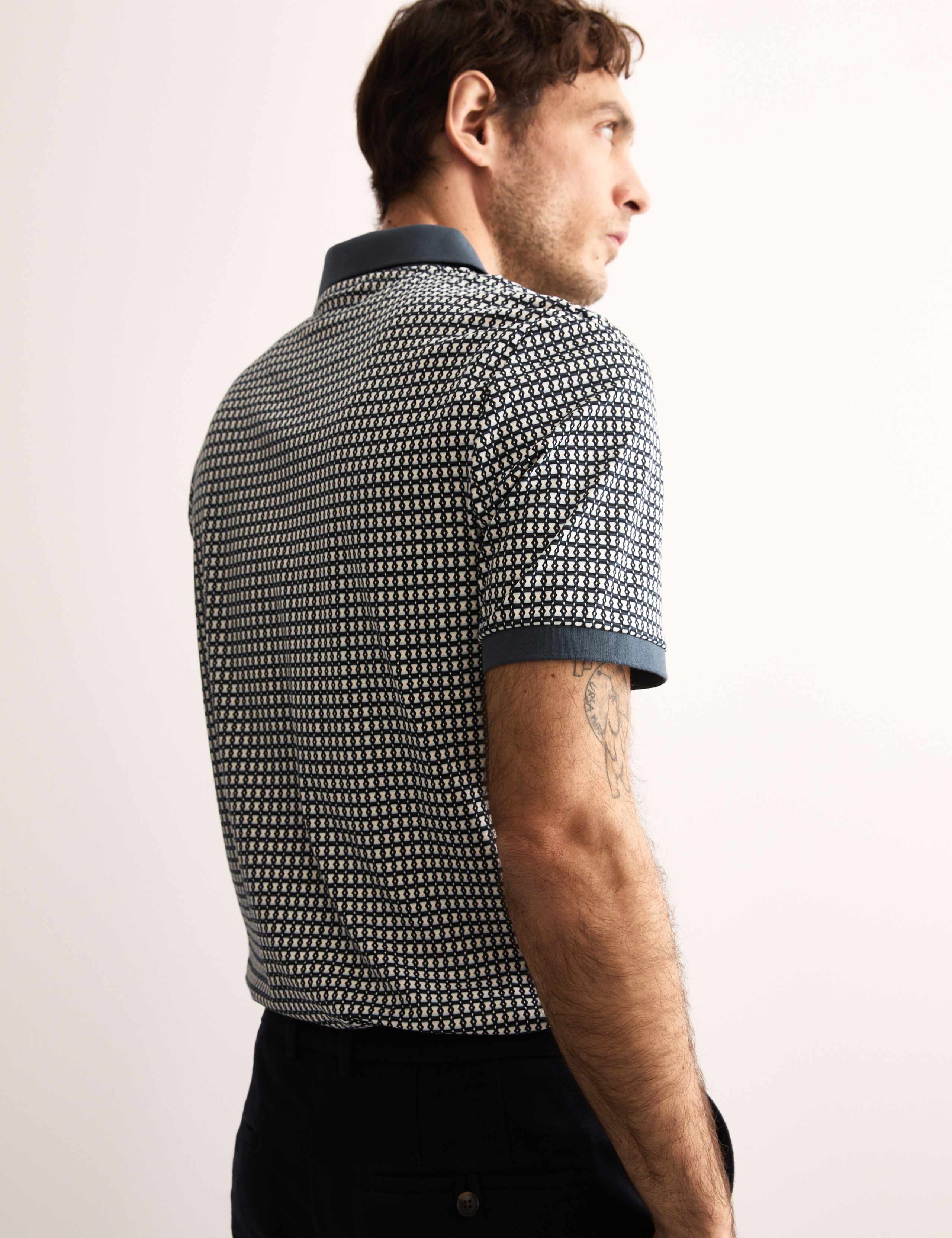 Pure Cotton Chain Print Polo Shirt 5 of 7