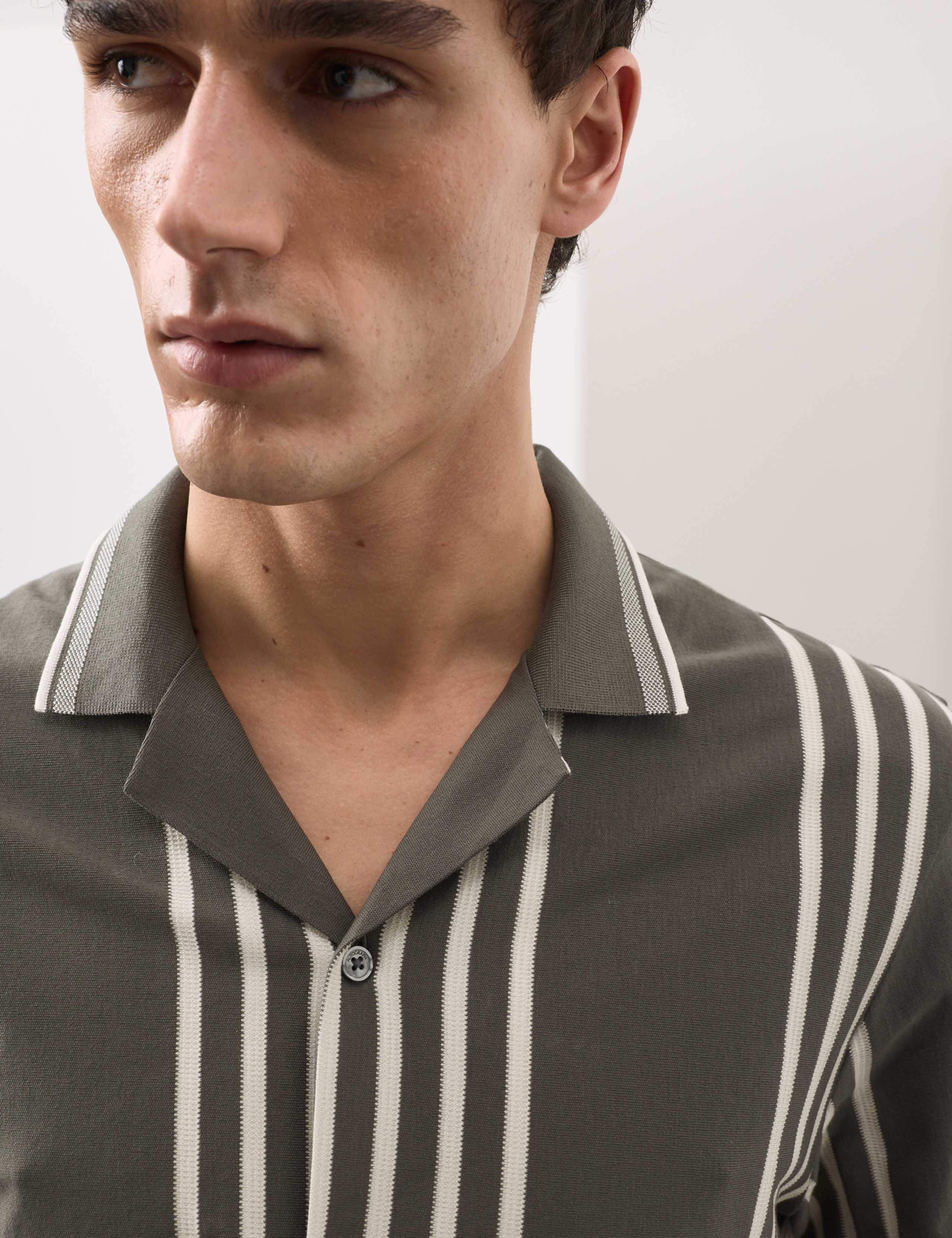 Pure Cotton Textured Revere Polo Shirt 3 of 6