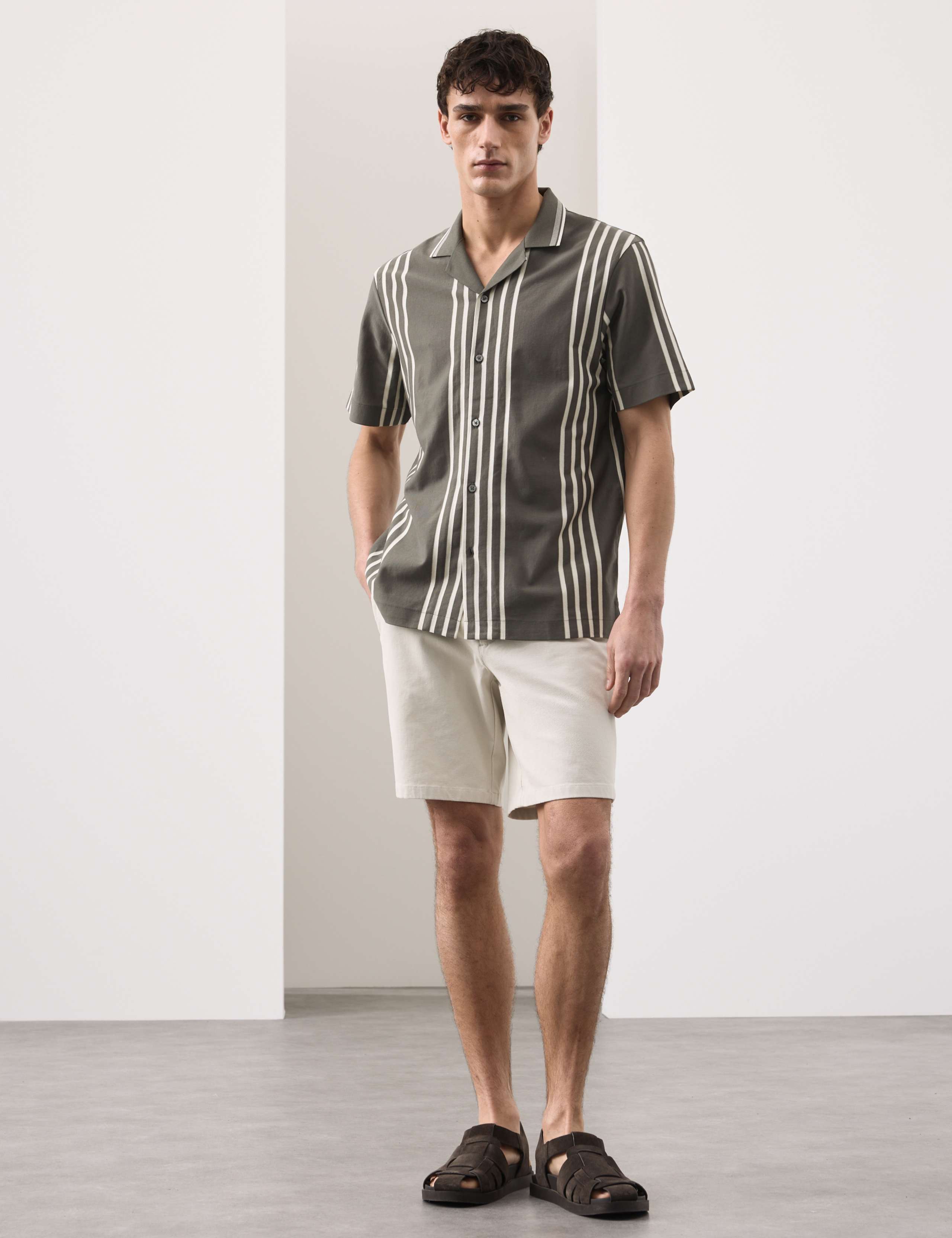 Pure Cotton Textured Revere Polo Shirt 6 of 6