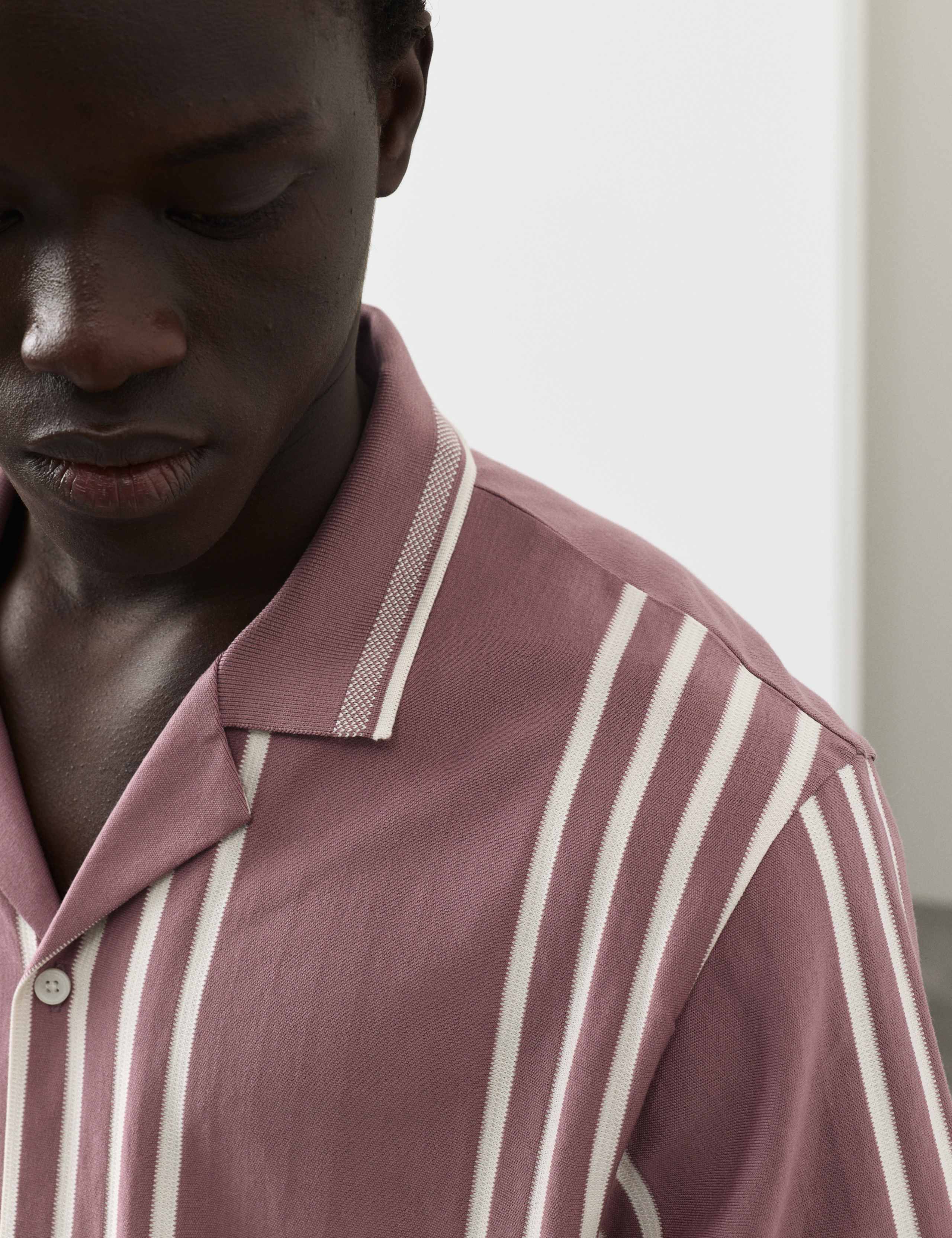 Pure Cotton Textured Revere Polo Shirt 4 of 6