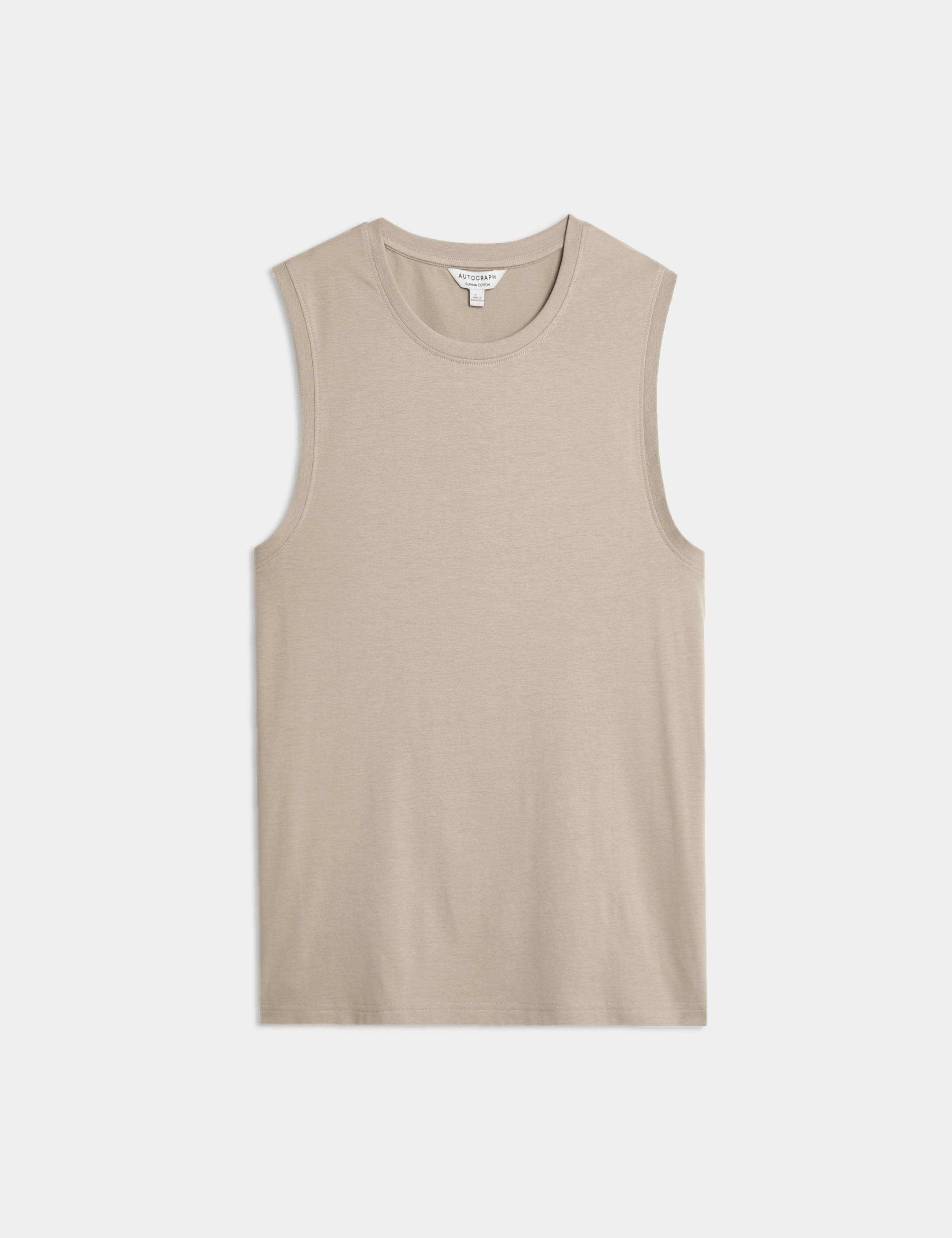 Pure Supima® Cotton Crew Neck Vest 2 of 6