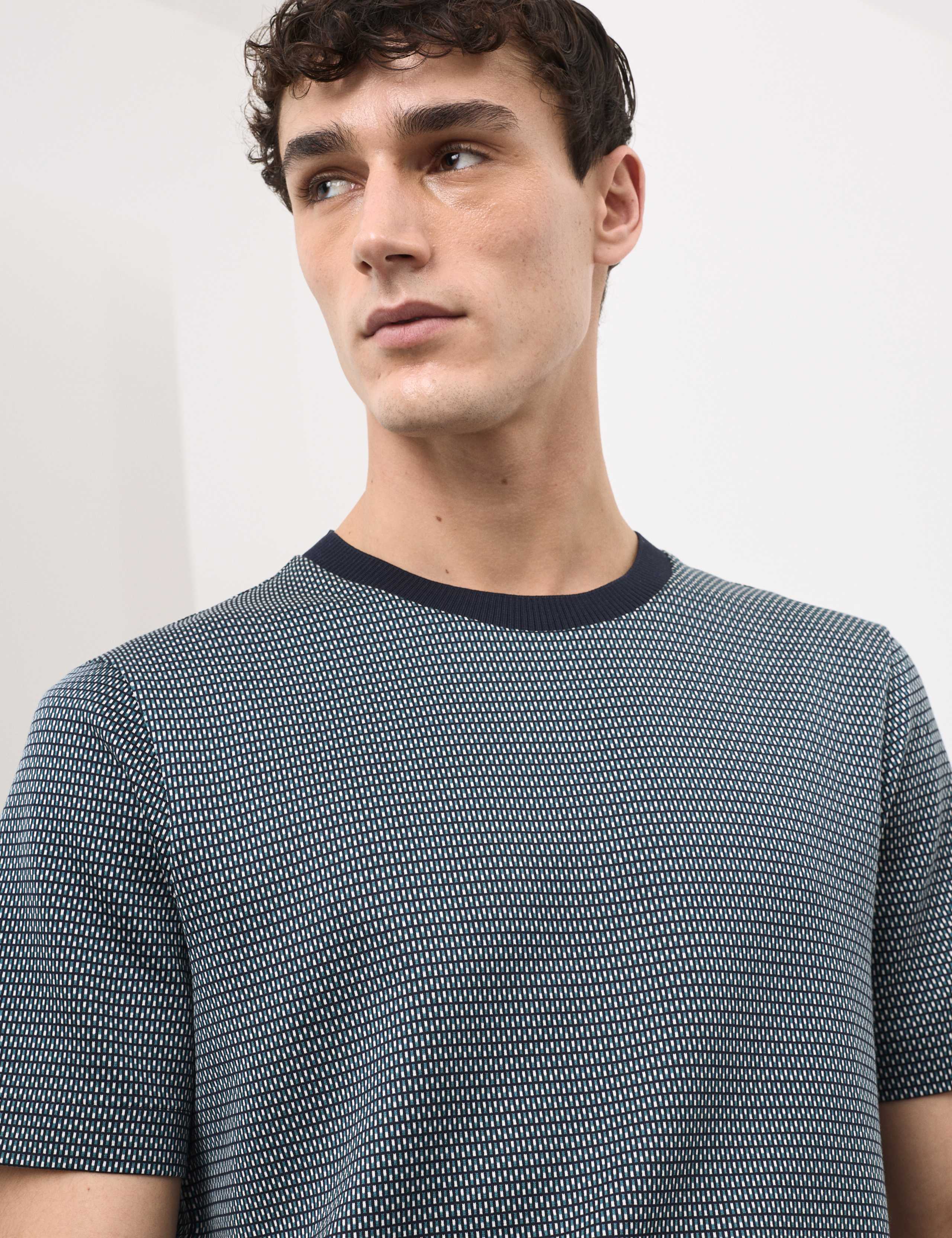 Pure Cotton Jacquard T-Shirt 3 of 5