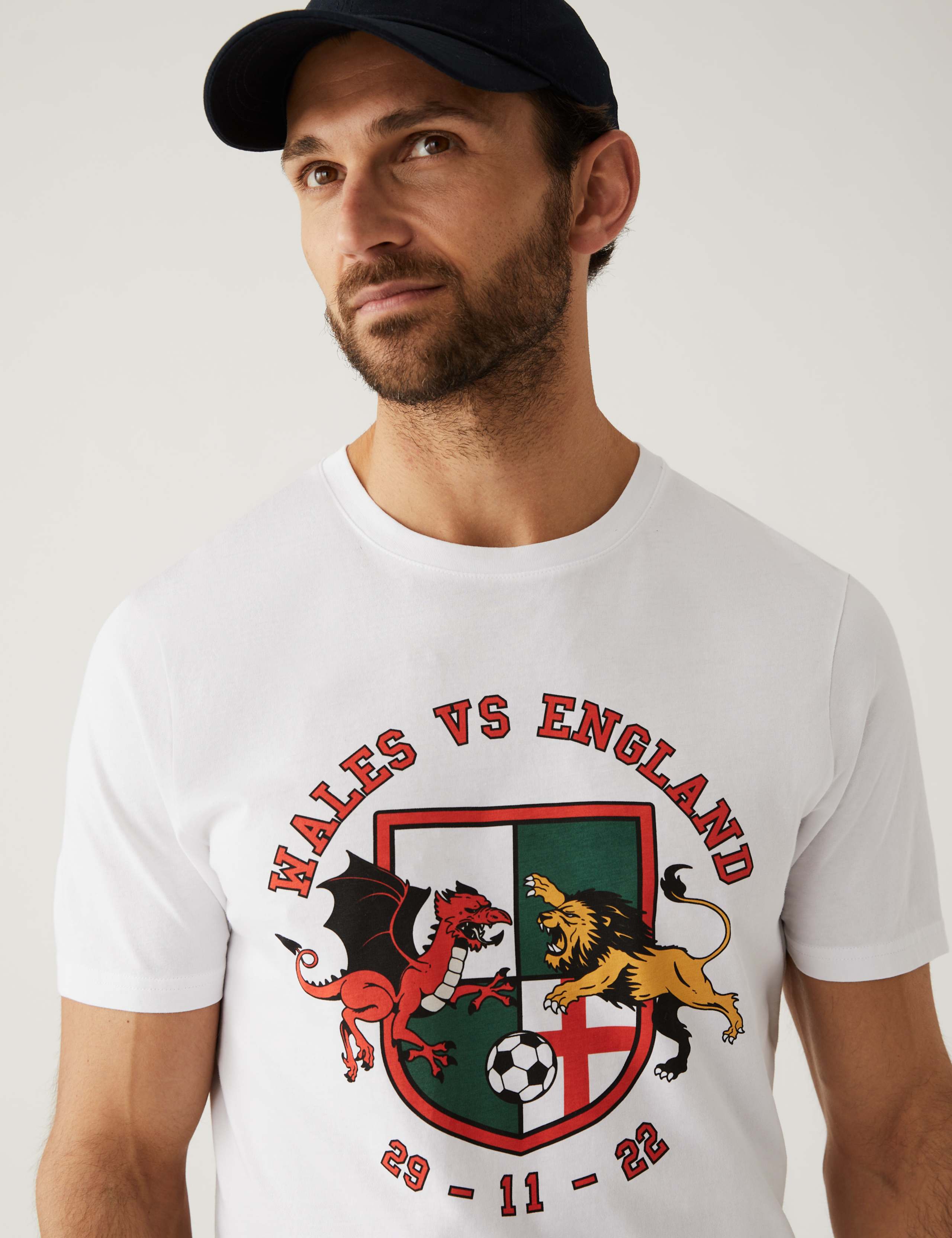 Men's Pure Cotton England v Wales T-Shirt 3 of 6