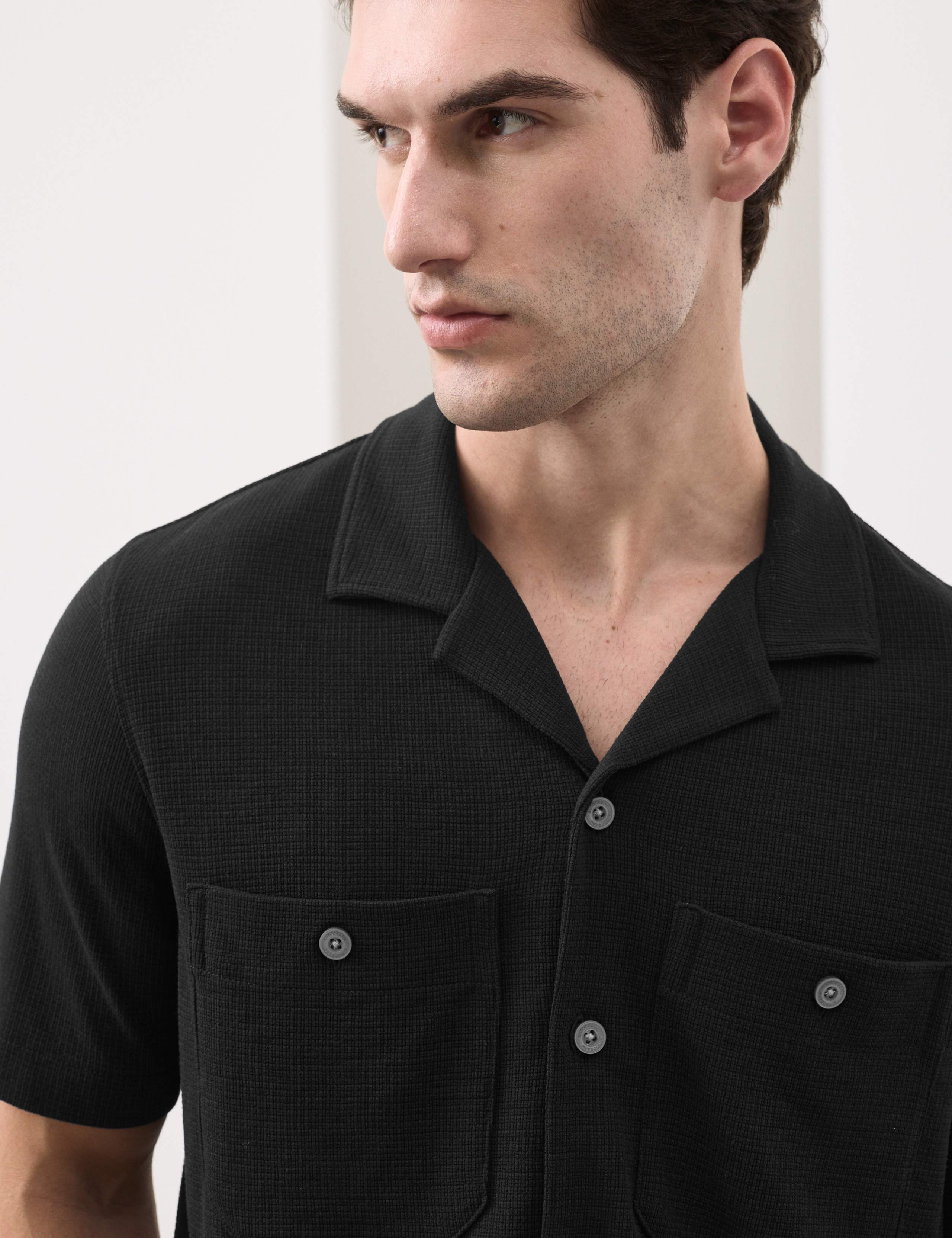 Modal Textured Short Sleeve Shirt 3 of 7