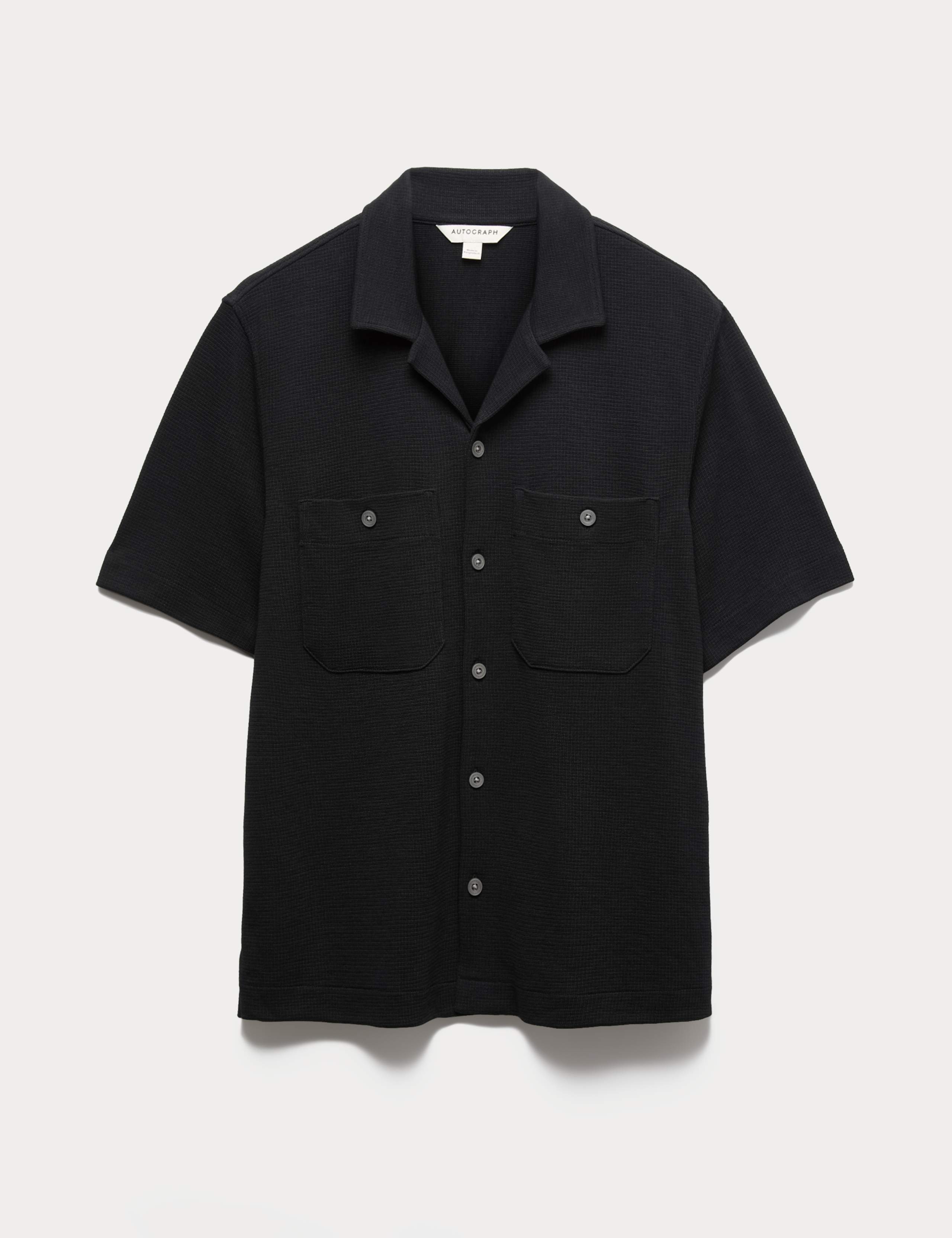 Relaxed Fit Modal Rich textured Button Through Polo 2 of 7