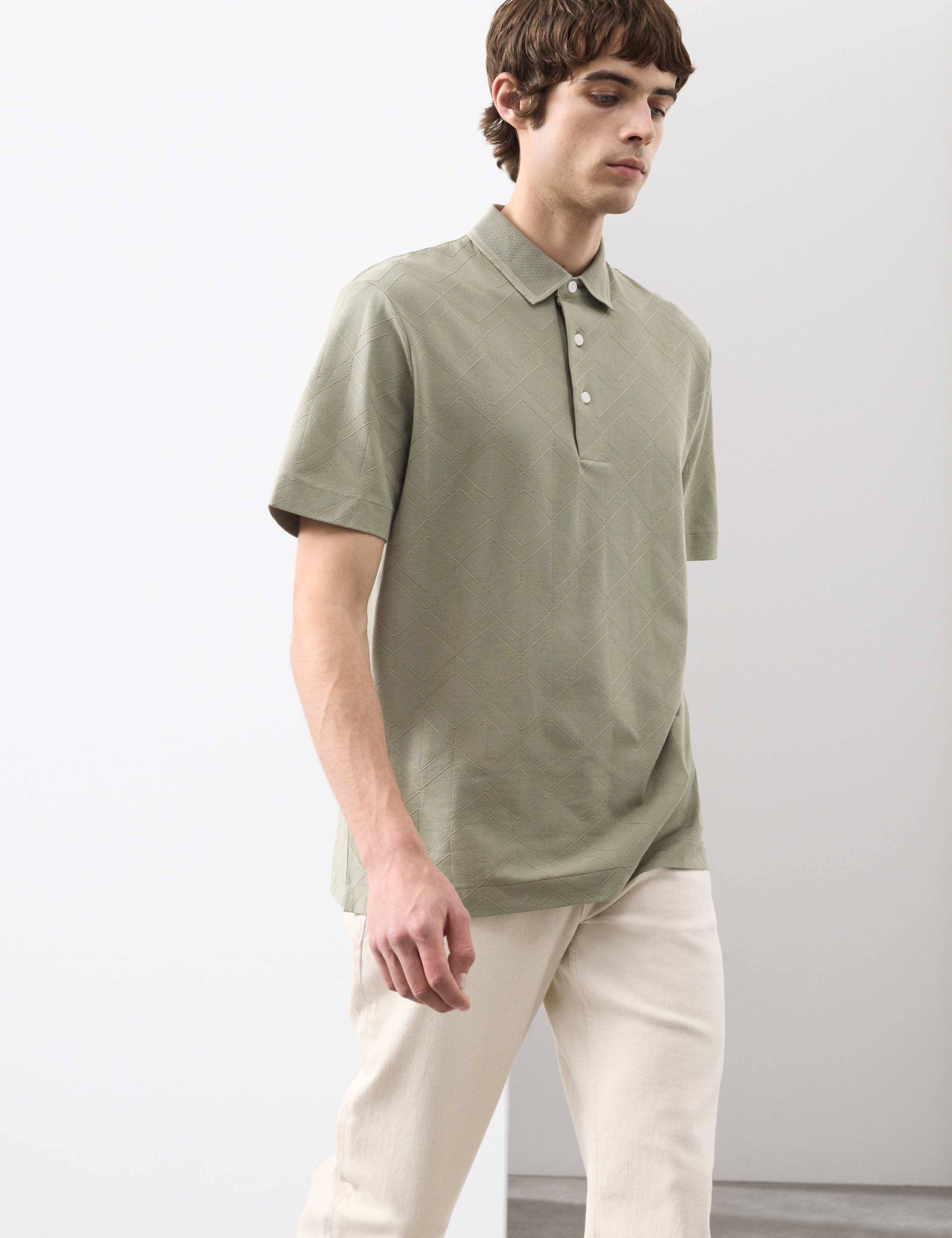 Pure Cotton Textured Polo Shirt 7 of 7