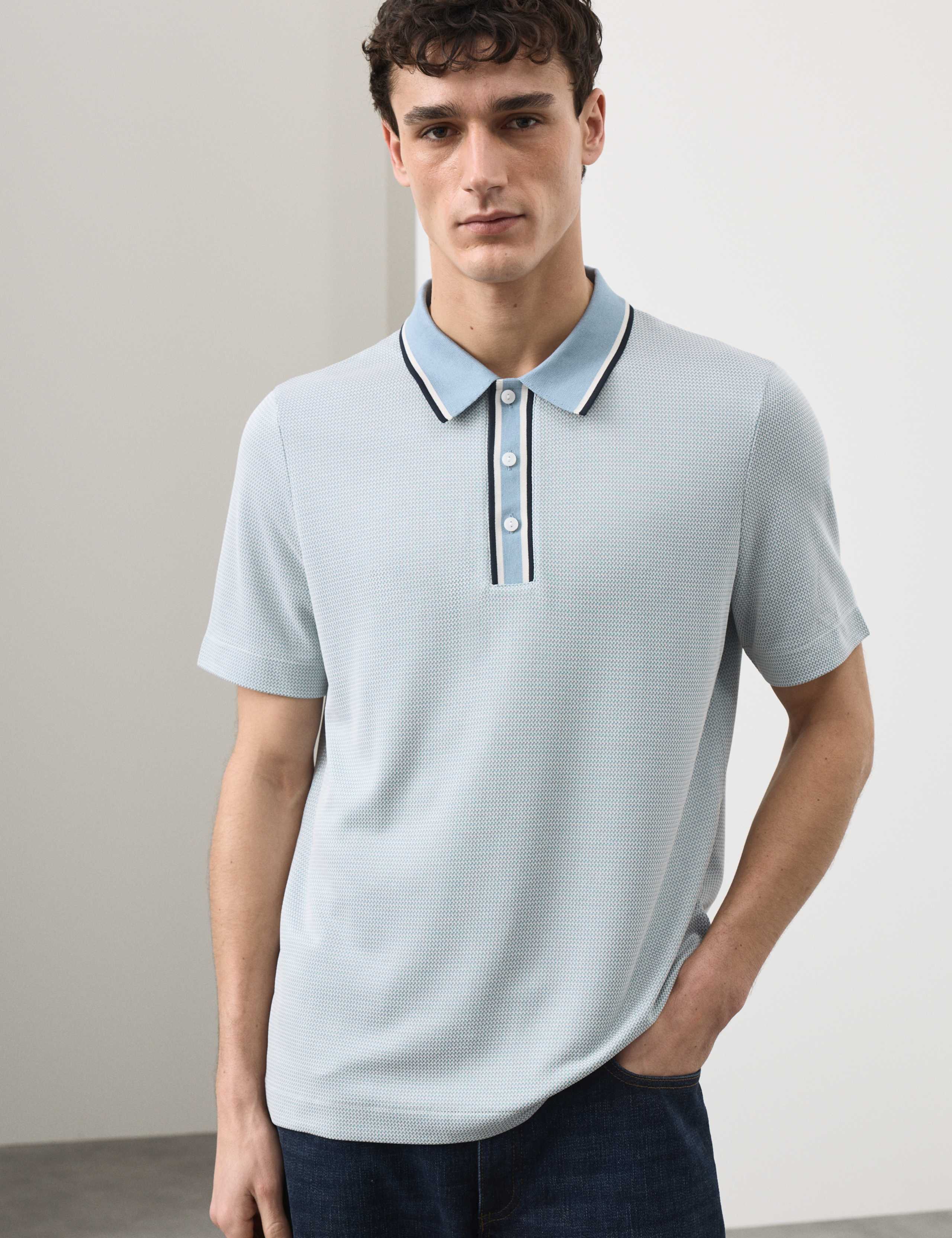Modal Rich Tipped Soft Polo Shirt 1 of 7