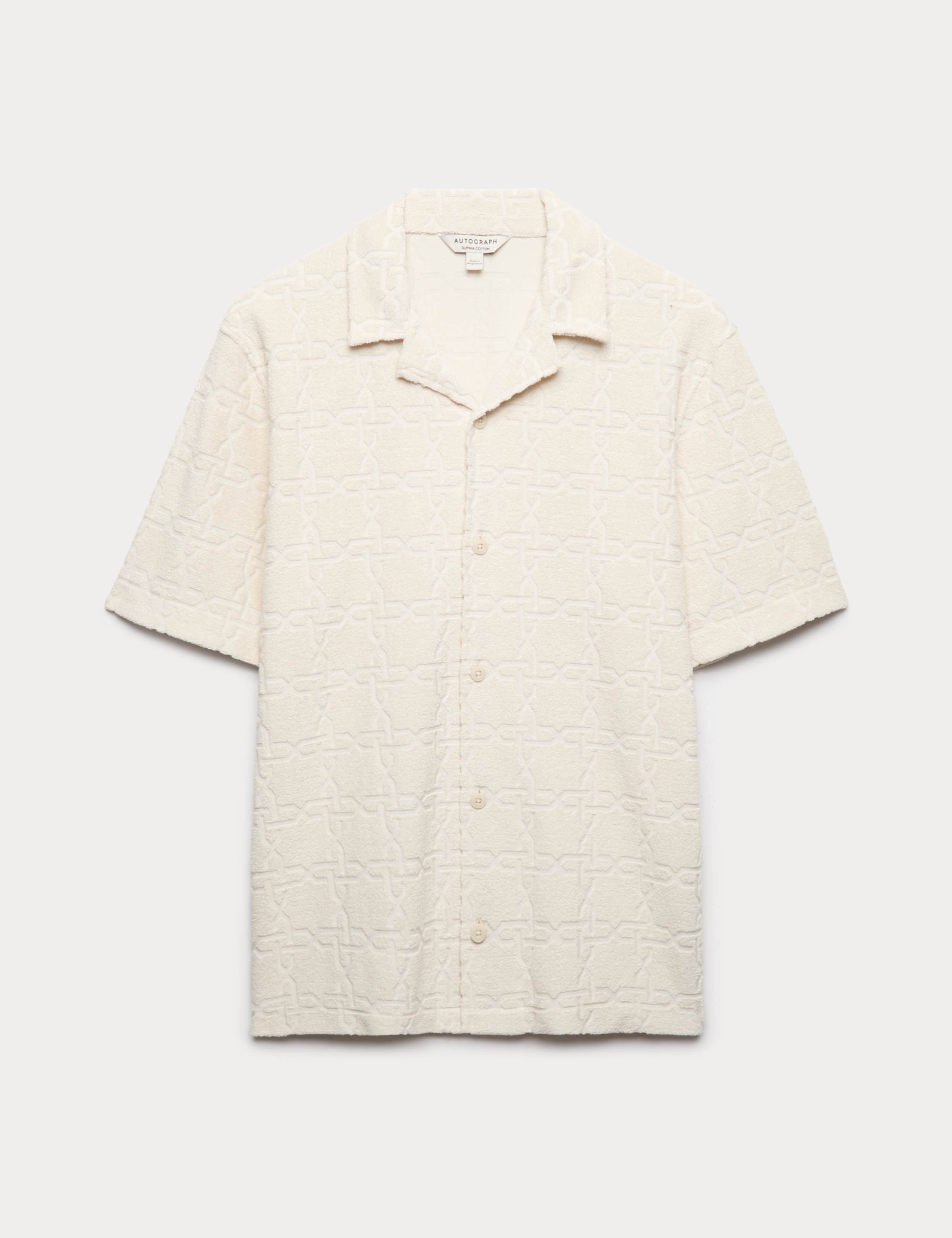 Cotton Rich Jacquard Towelling Revere Polo Shirt 2 of 5