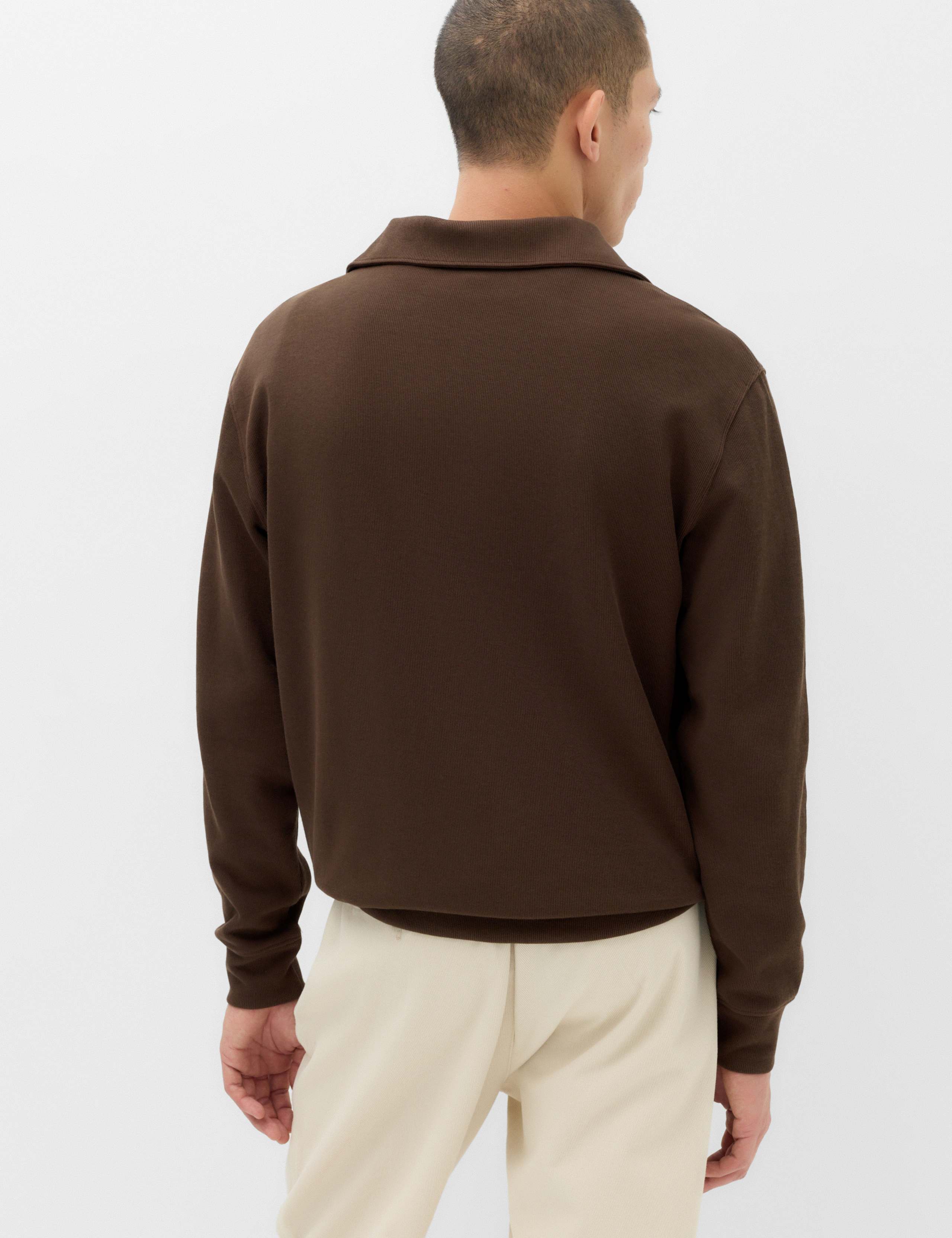 Cotton Rich Textured Half Zip Jumper 4 of 5
