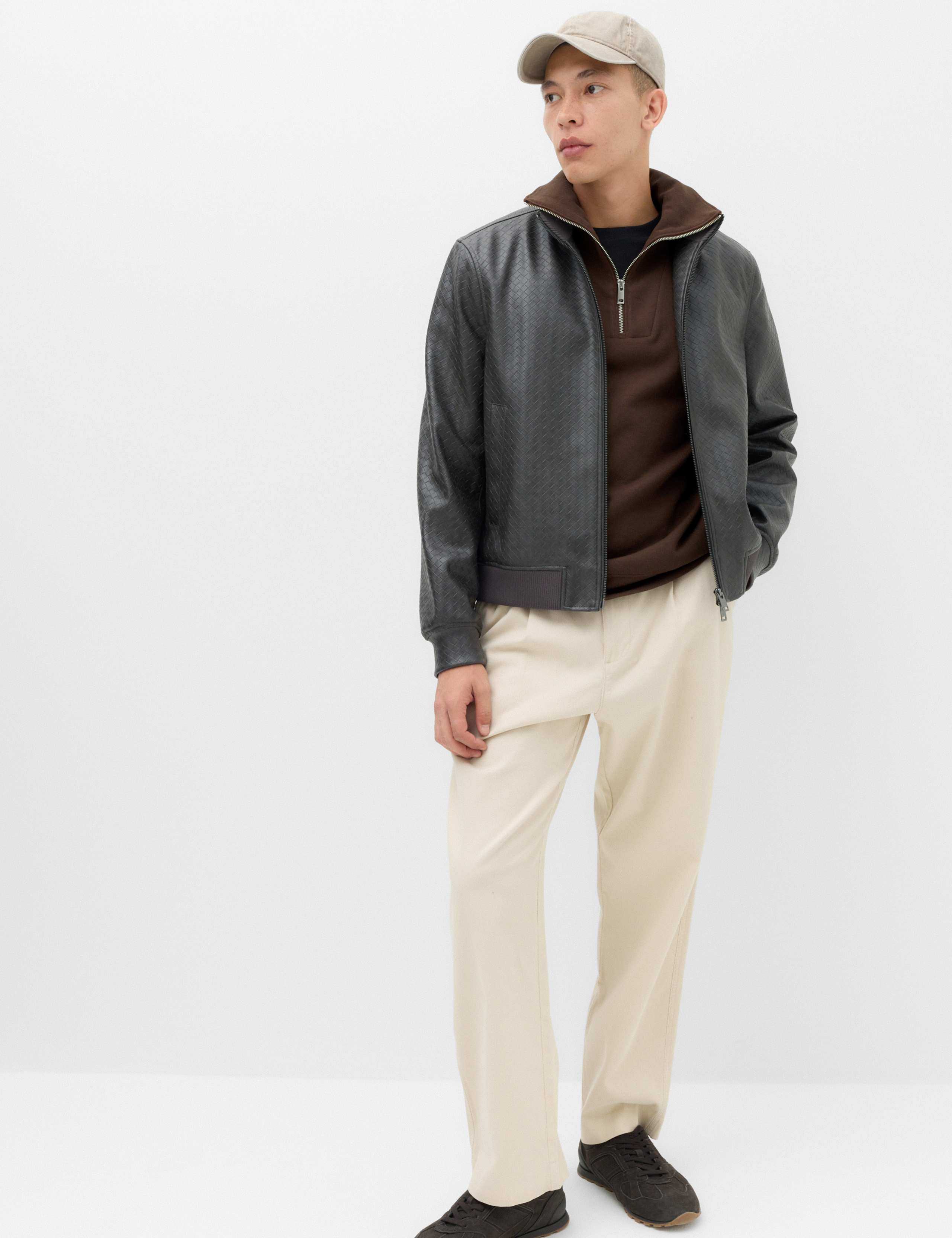 Cotton Rich Textured Half Zip Jumper 5 of 5