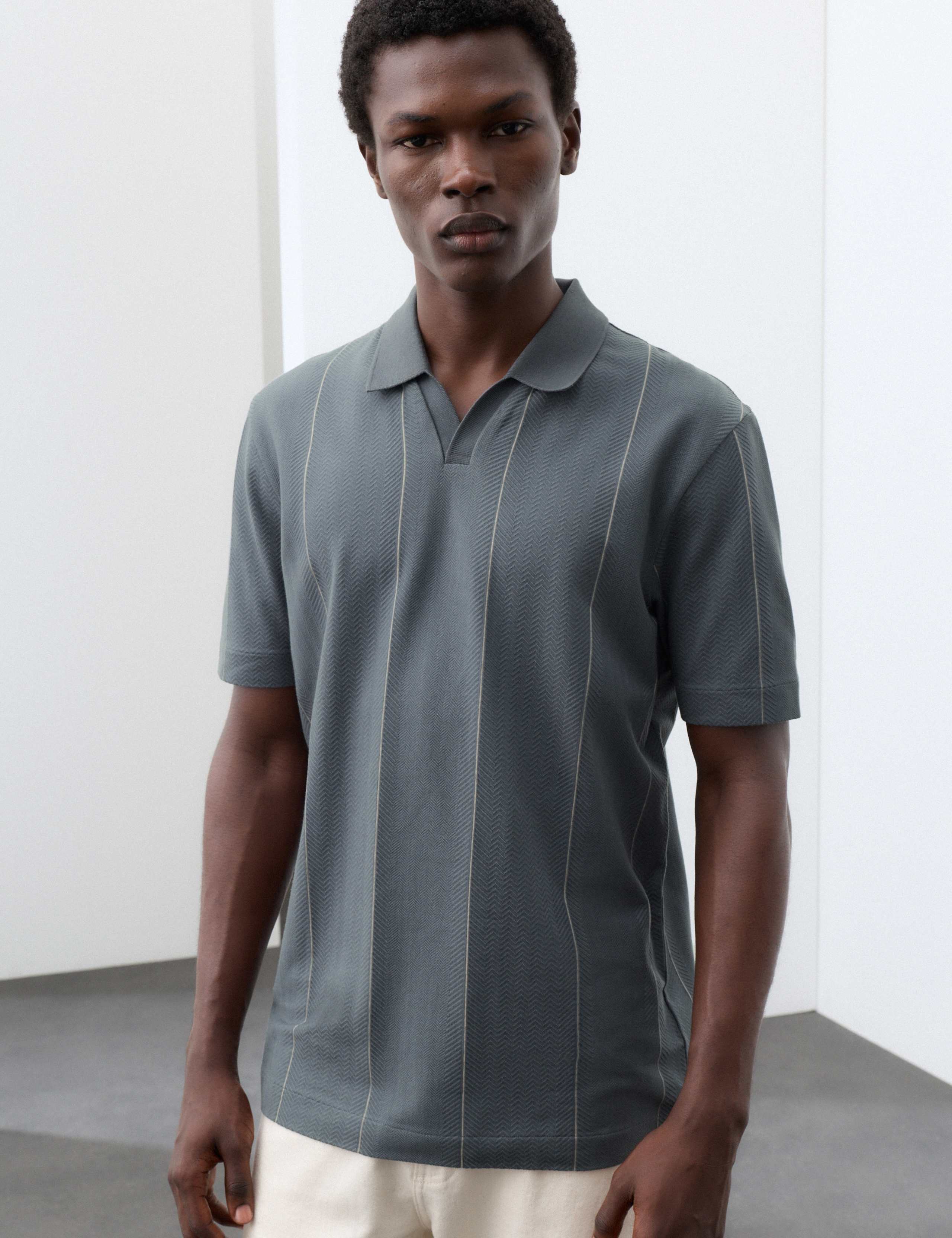 Supima® Cotton Rich Striped Polo Shirt 1 of 7
