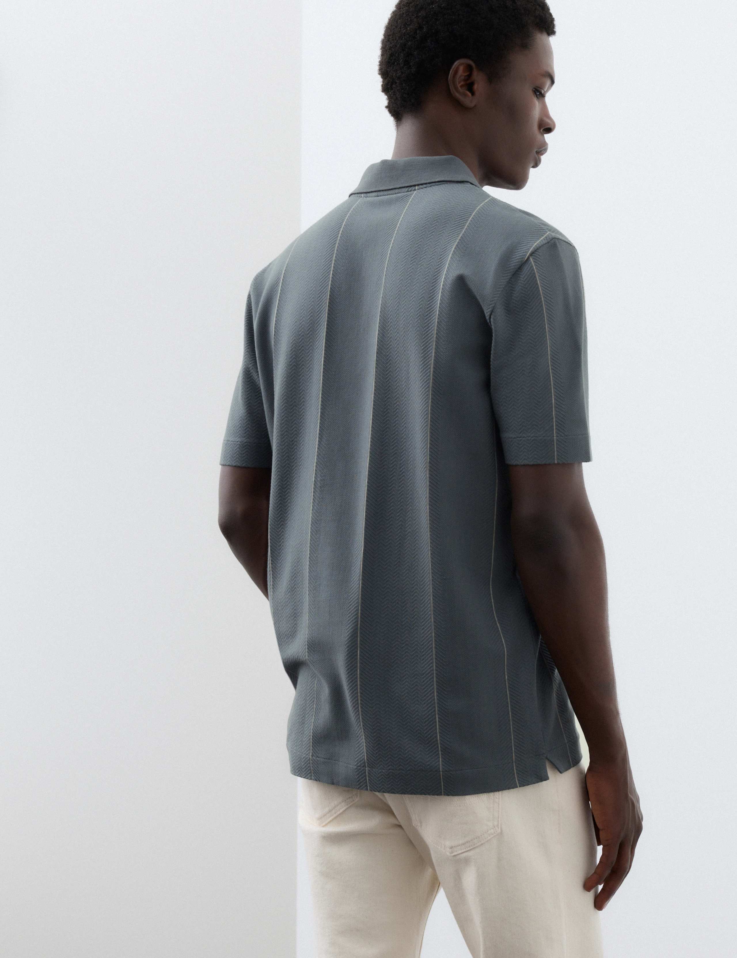 Supima® Cotton Rich Striped Polo Shirt 3 of 7