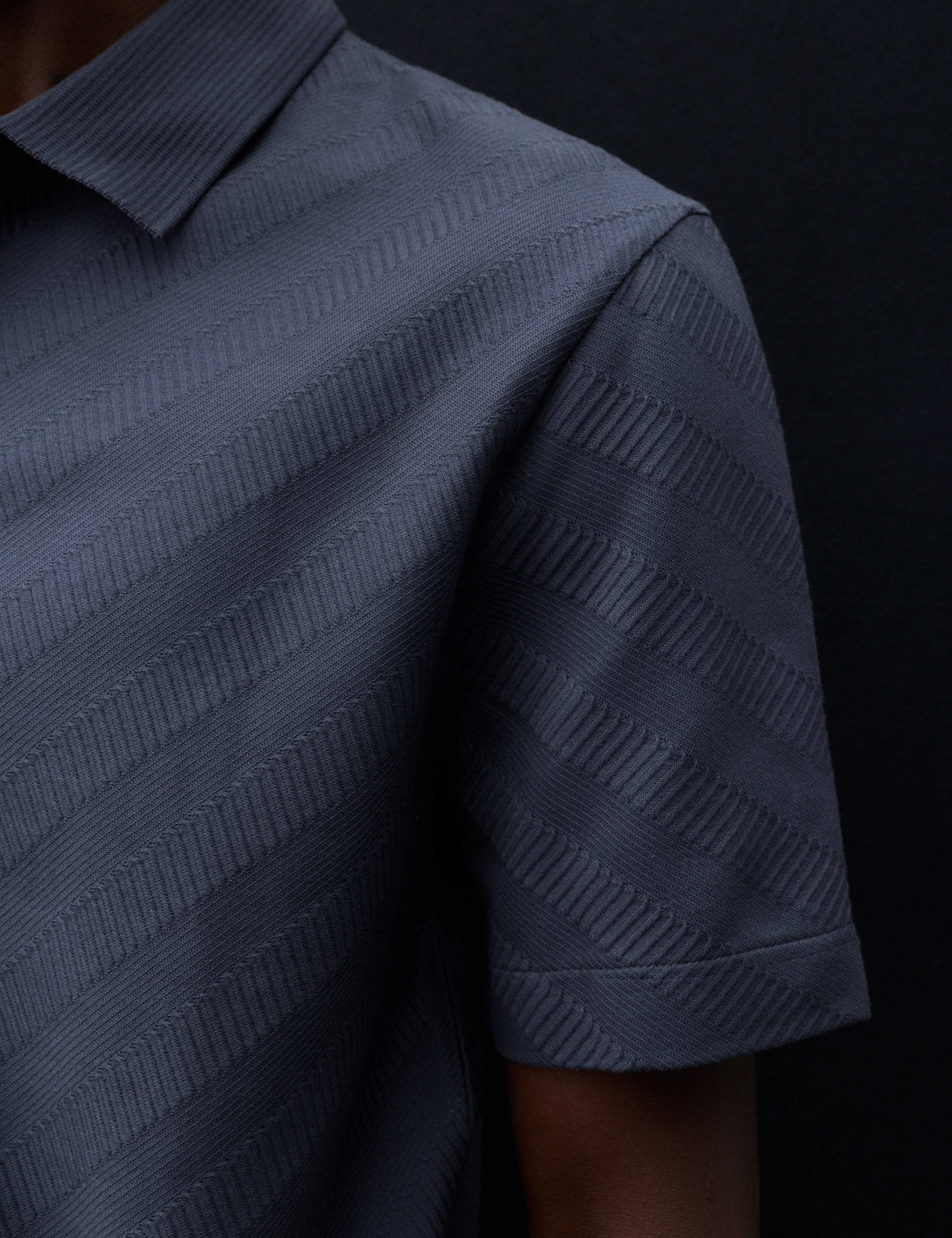 Pure Cotton Textured Jacquard Button Polo Shirt 7 of 7