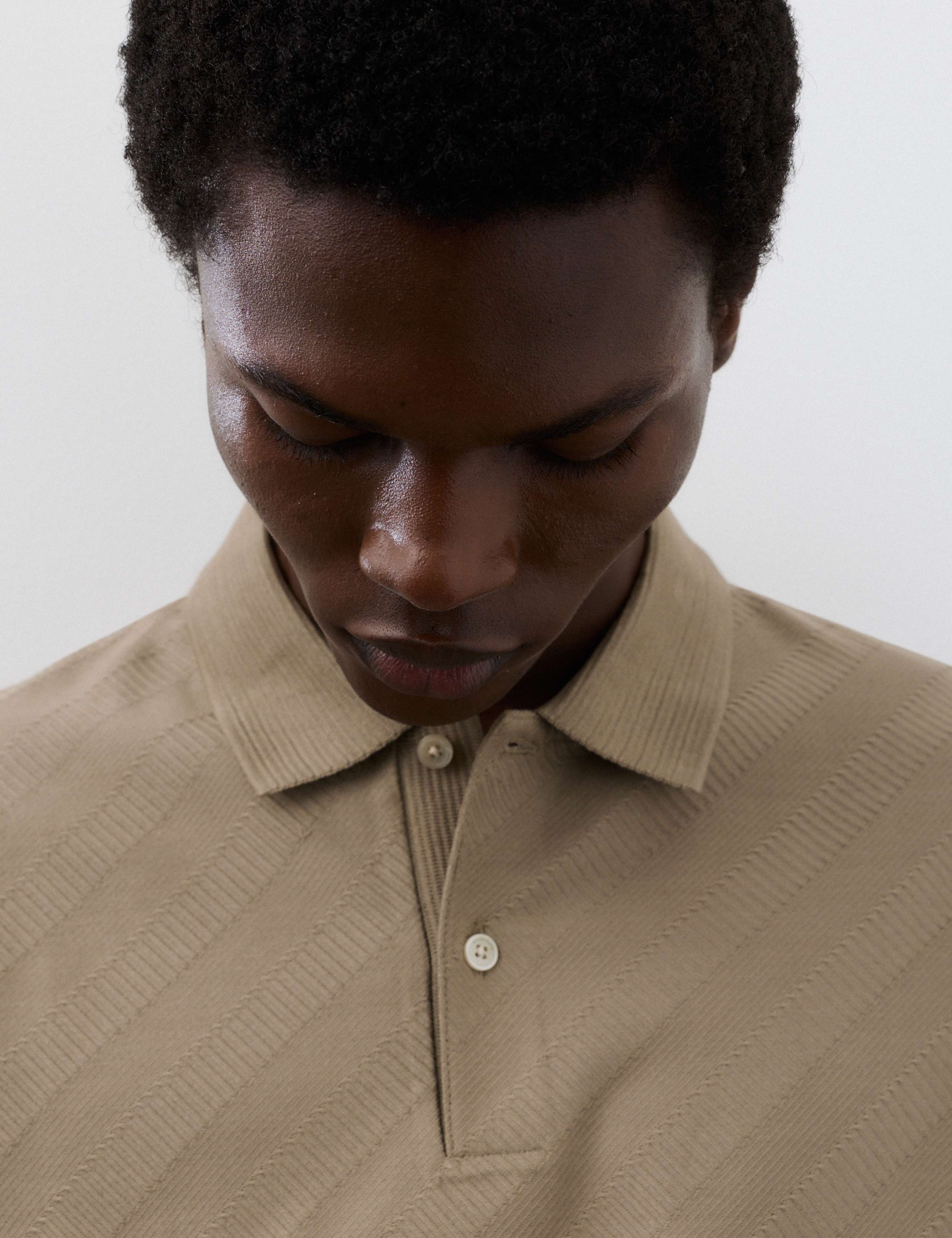 Pure Cotton Textured Jacquard Button Polo Shirt 6 of 6