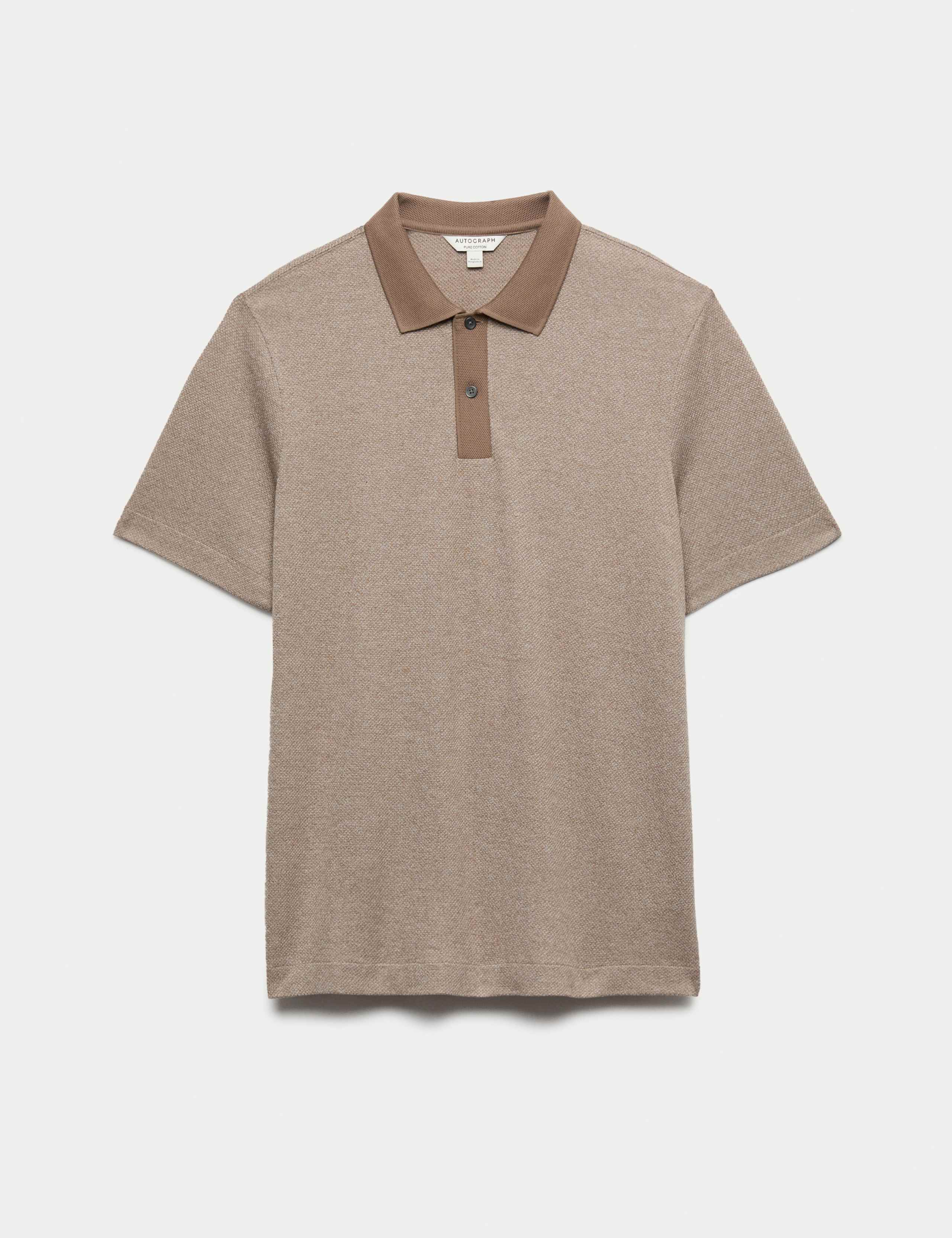 Pure Cotton Textured Polo Shirt 2 of 7