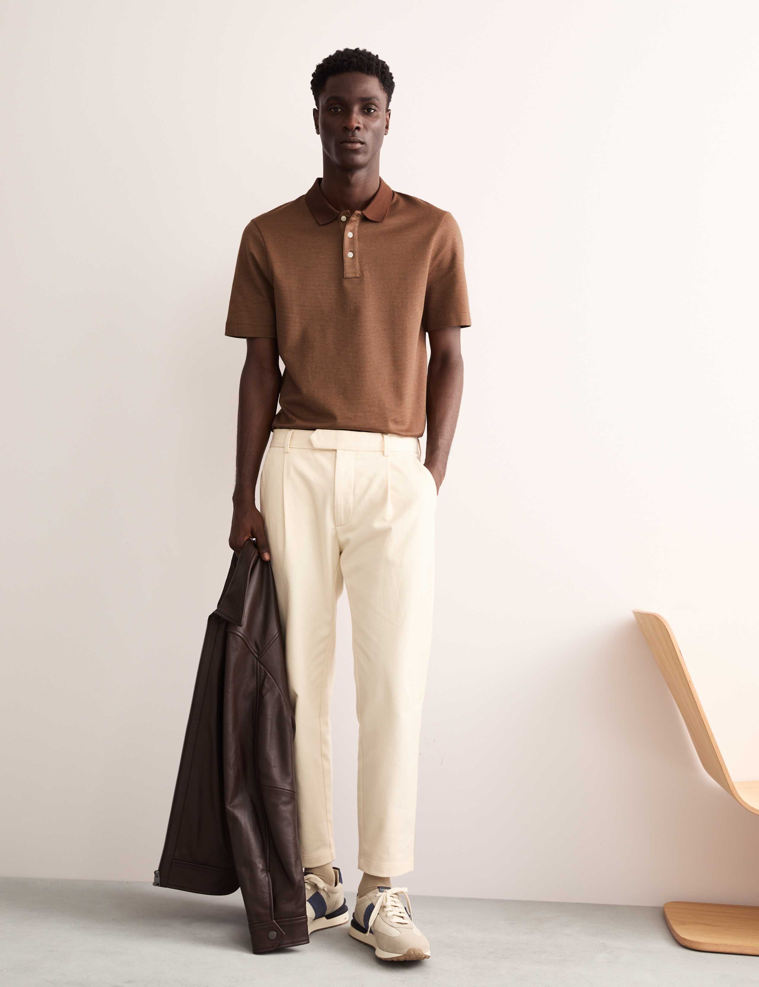 Pure Cotton Textured Polo Shirt 1 of 7