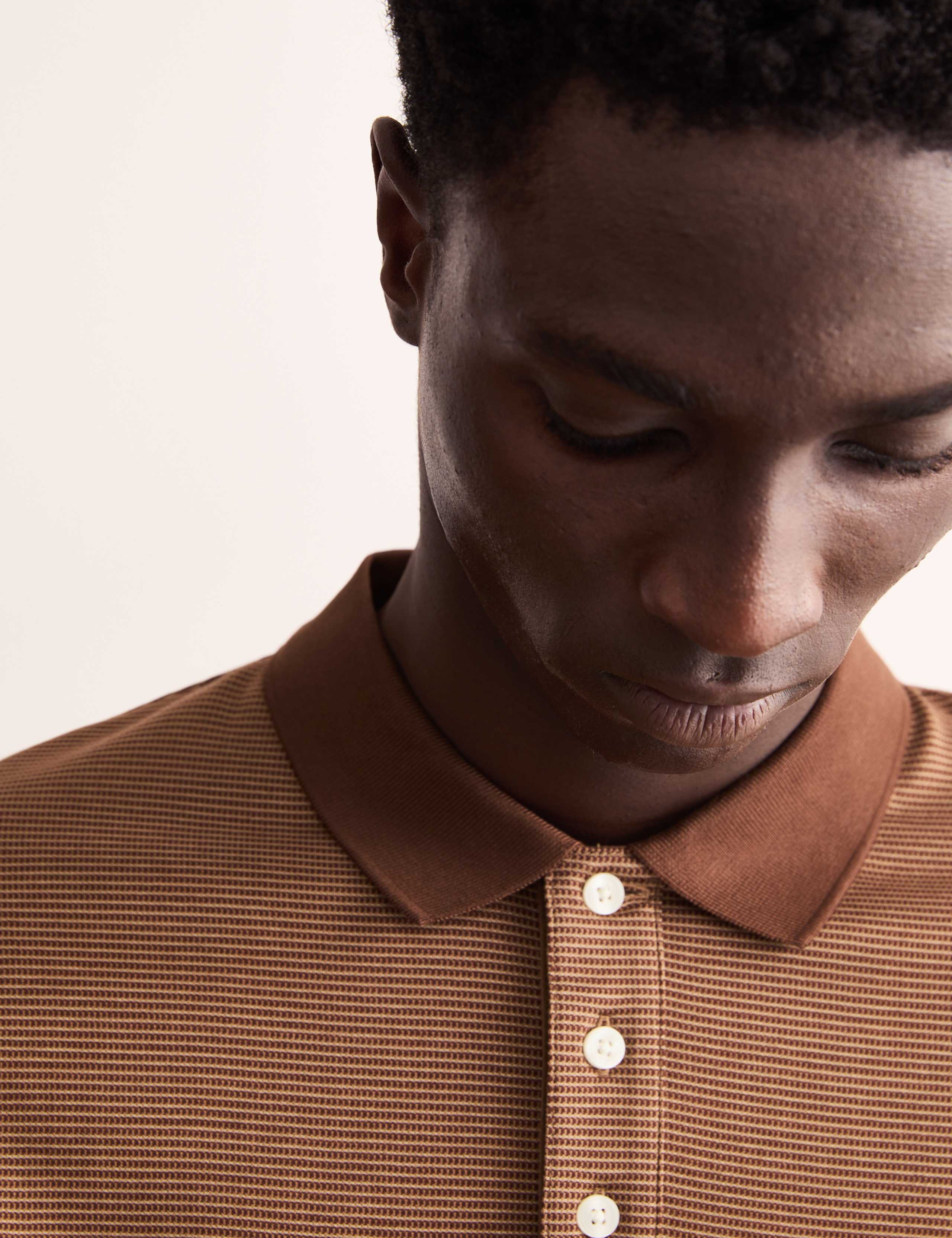Pure Cotton Textured Polo Shirt 3 of 7