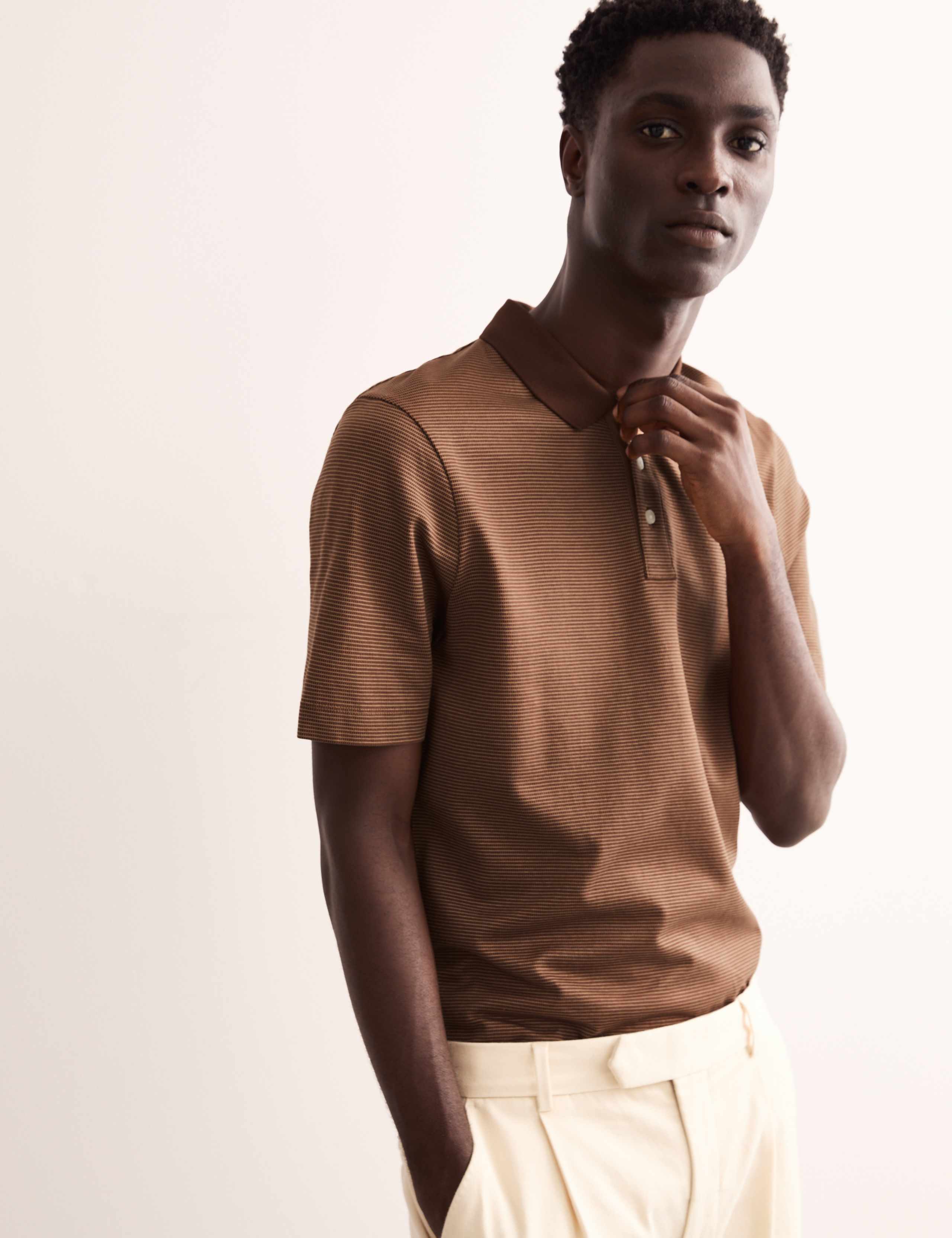 Pure Cotton Textured Polo Shirt 4 of 7