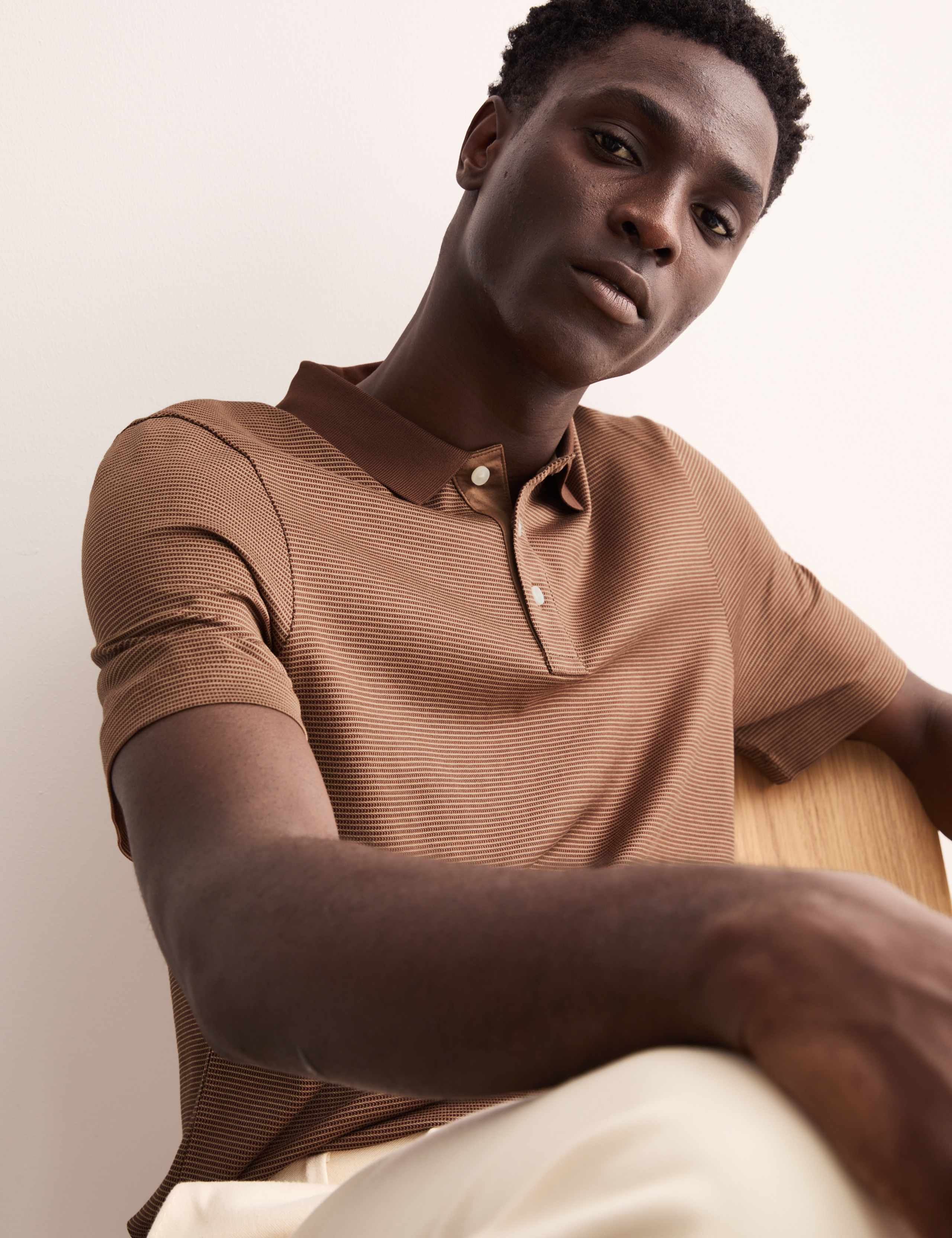 Pure Cotton Textured Polo Shirt 6 of 7