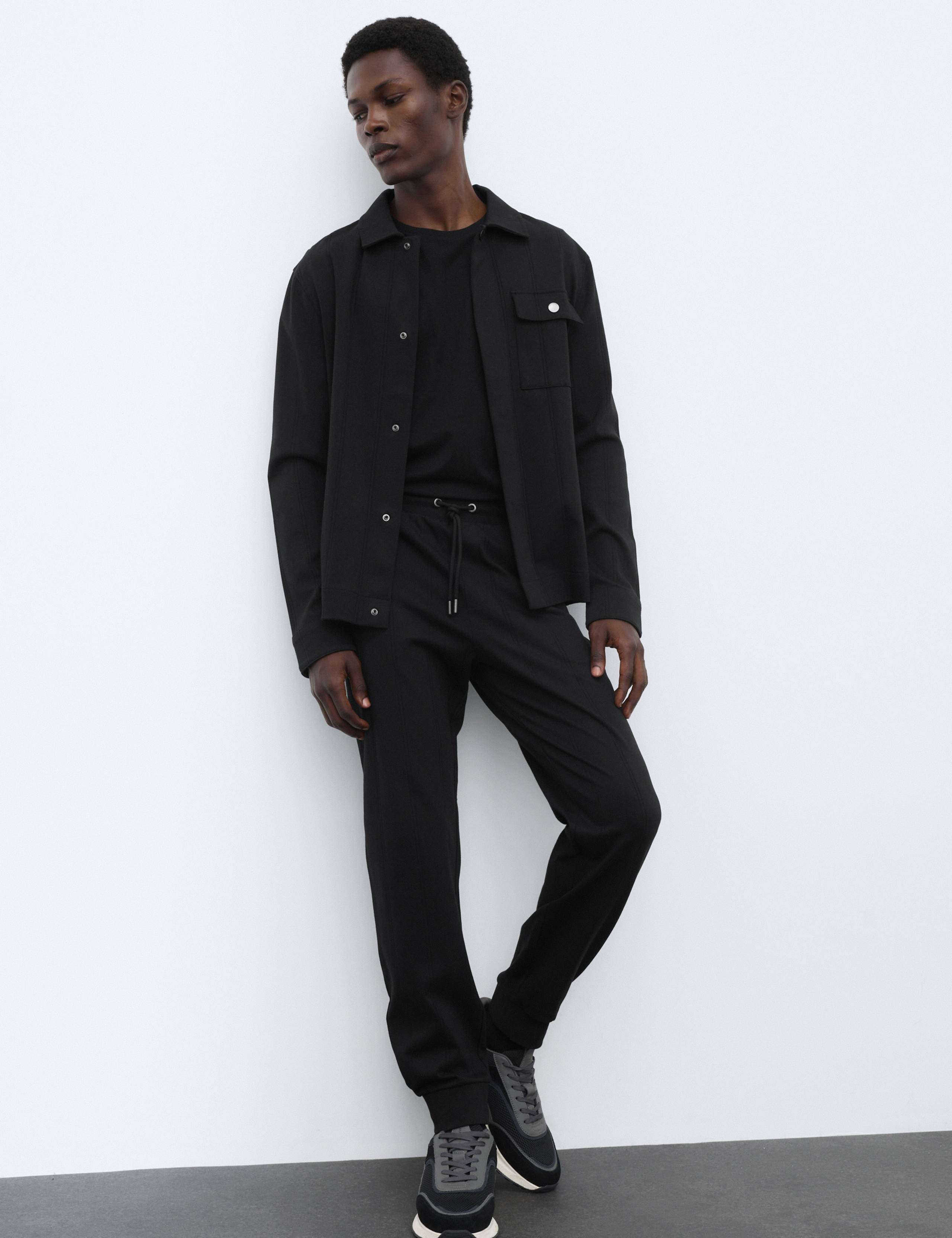 Pure Cotton Cuffed Drop Needle Joggers 3 of 5