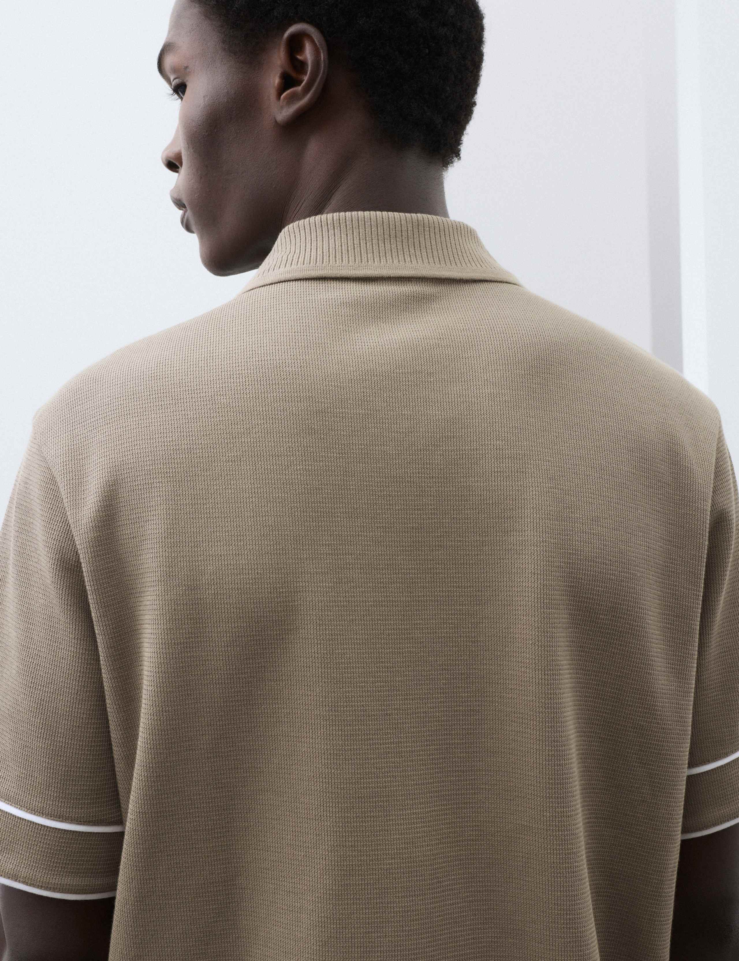 Cotton Rich Piped Stripe Knitted Polo Shirt 6 of 7