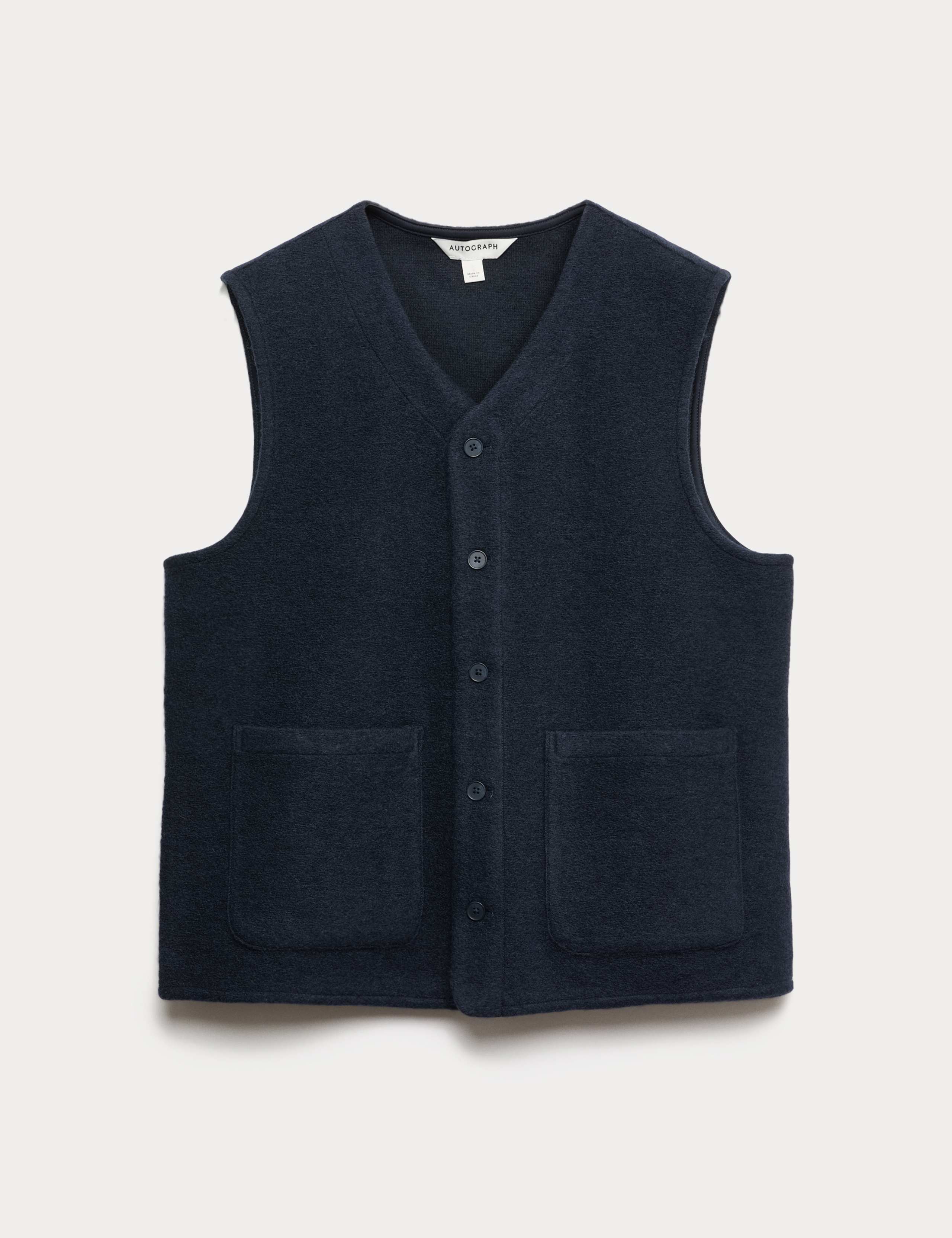Wool Blend Textured Fleece Gilet 2 of 6