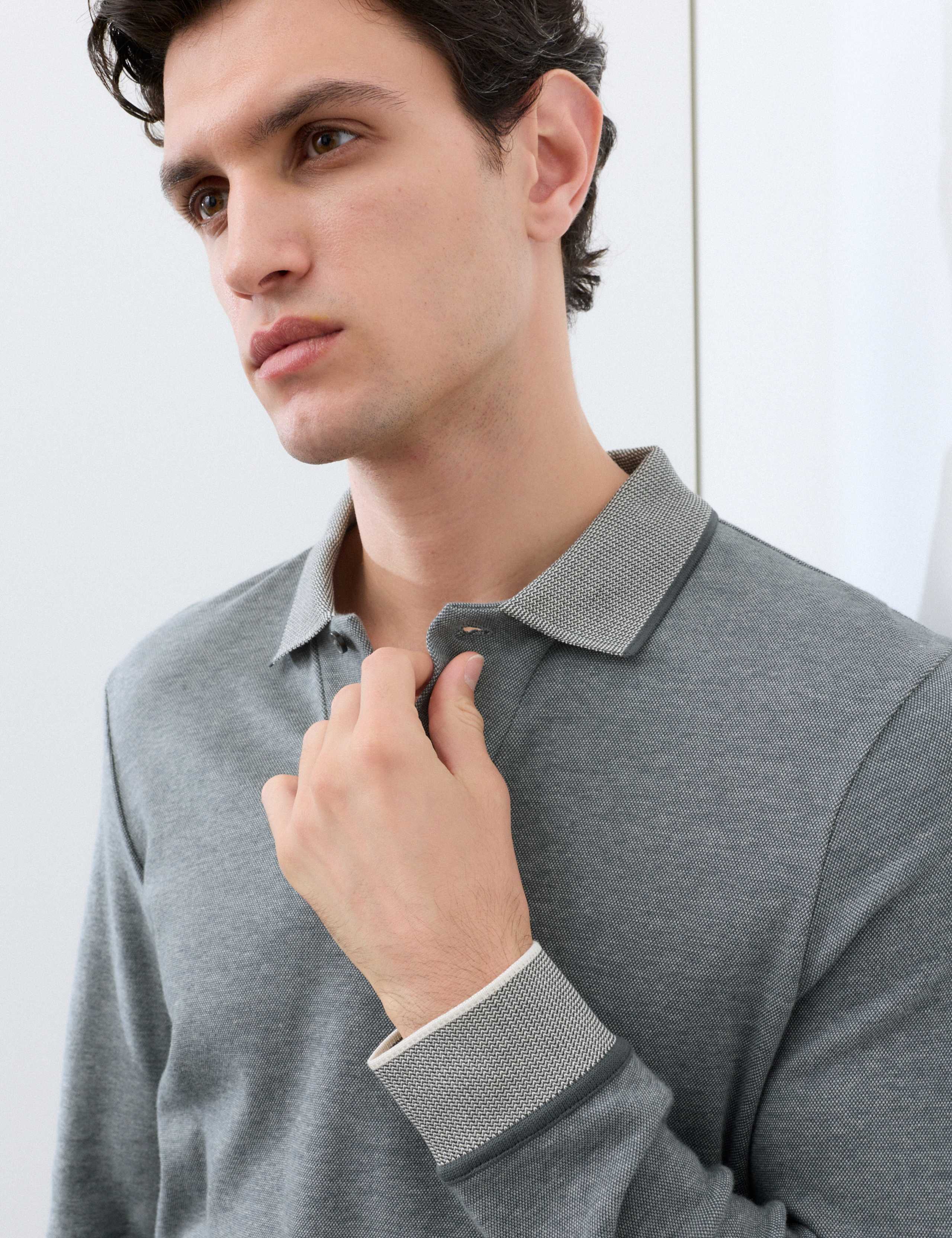 Cotton Rich Long Sleeve Polo Shirt 6 of 6