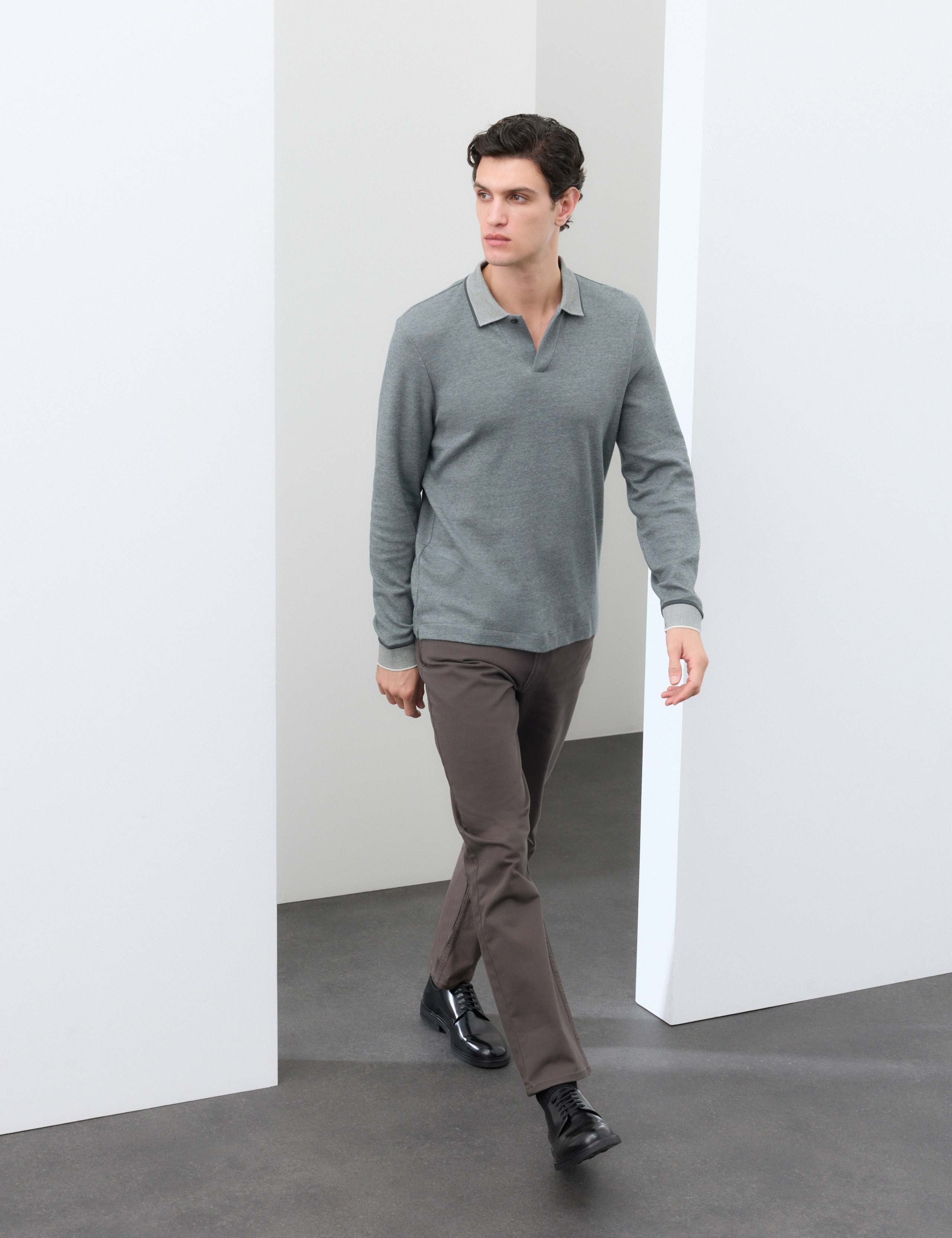 Cotton Rich Long Sleeve Polo Shirt 4 of 6