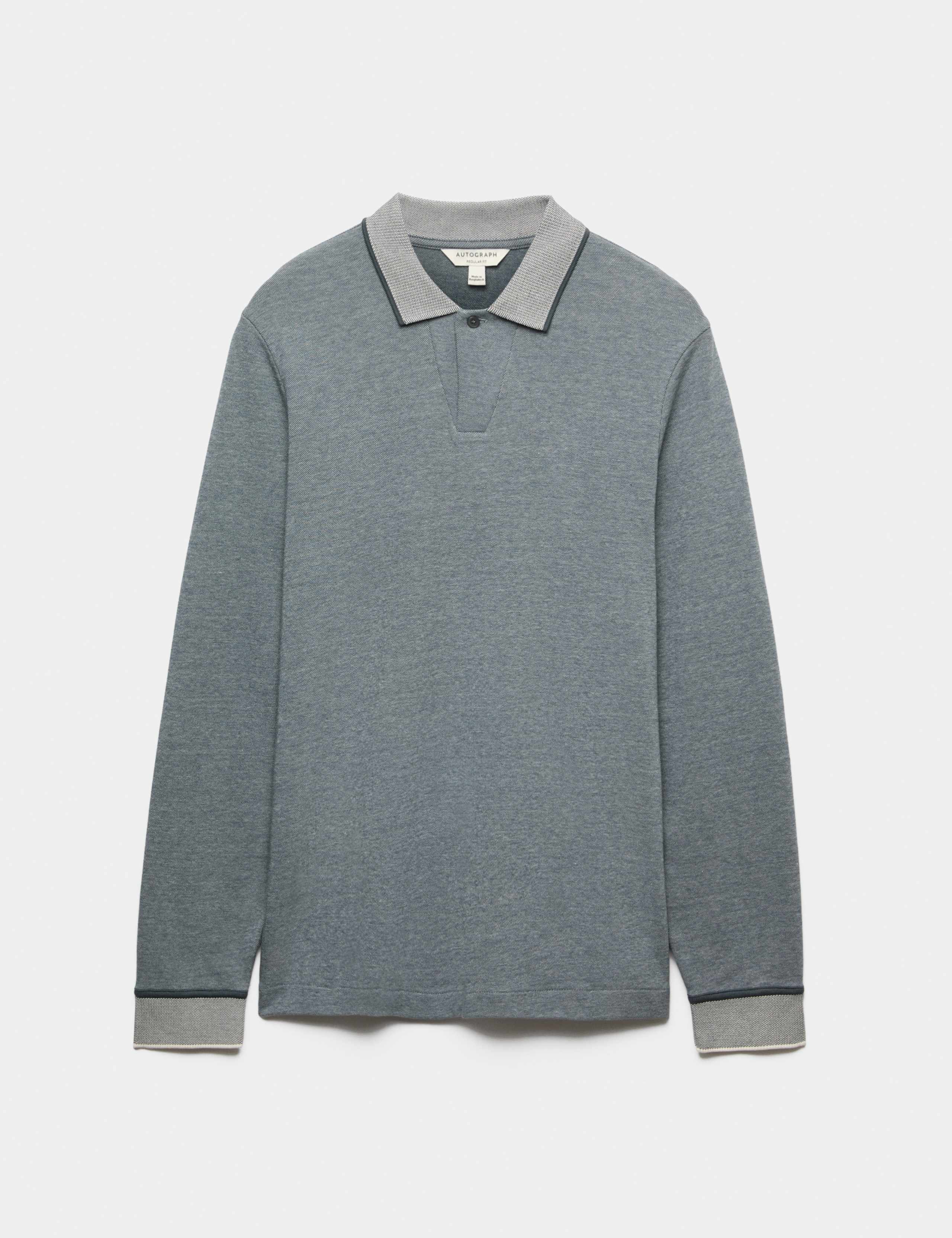 Cotton Rich Long Sleeve Polo Shirt 2 of 6