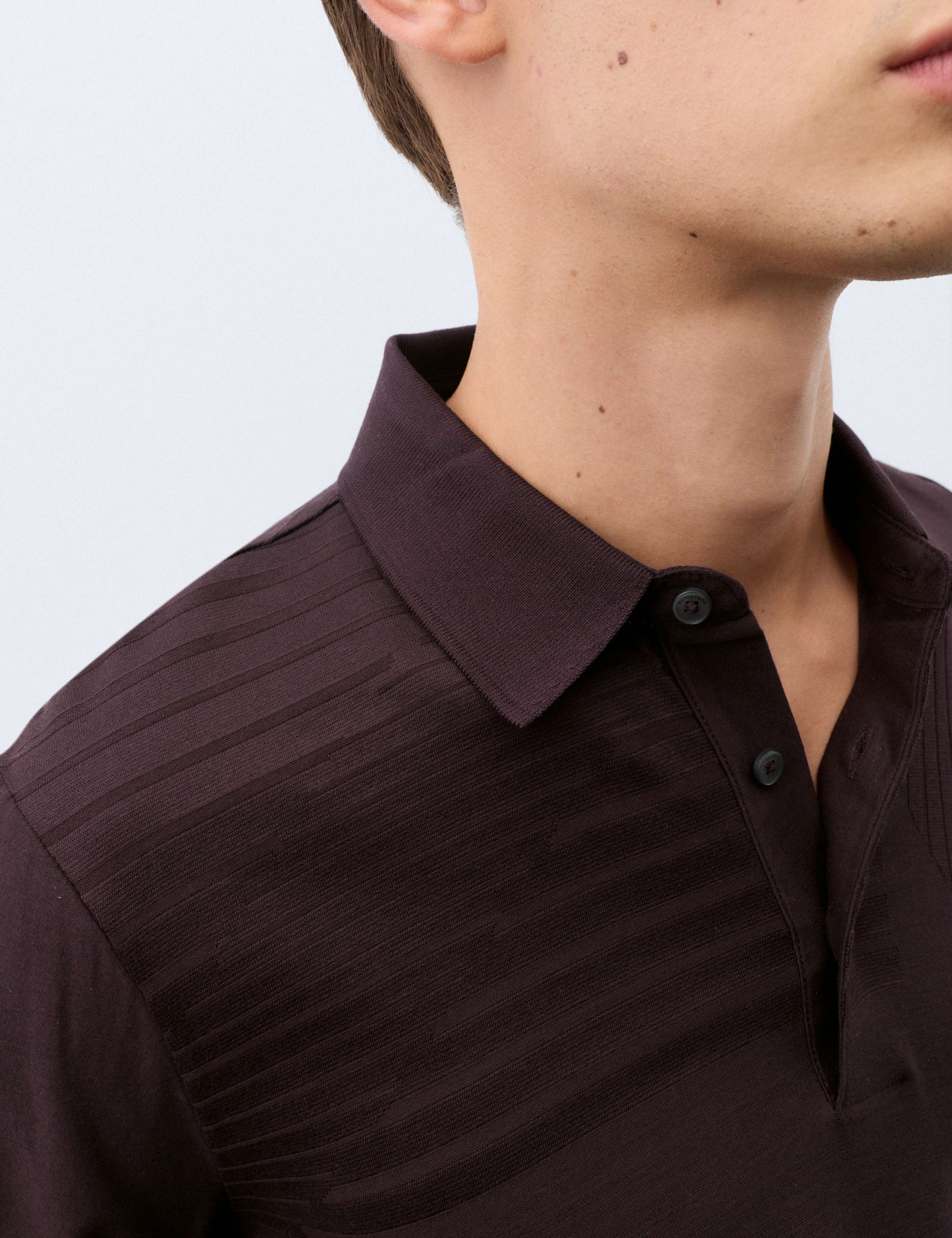 Pure Cotton Geometric Print Long Sleeve Polo Shirt 7 of 7