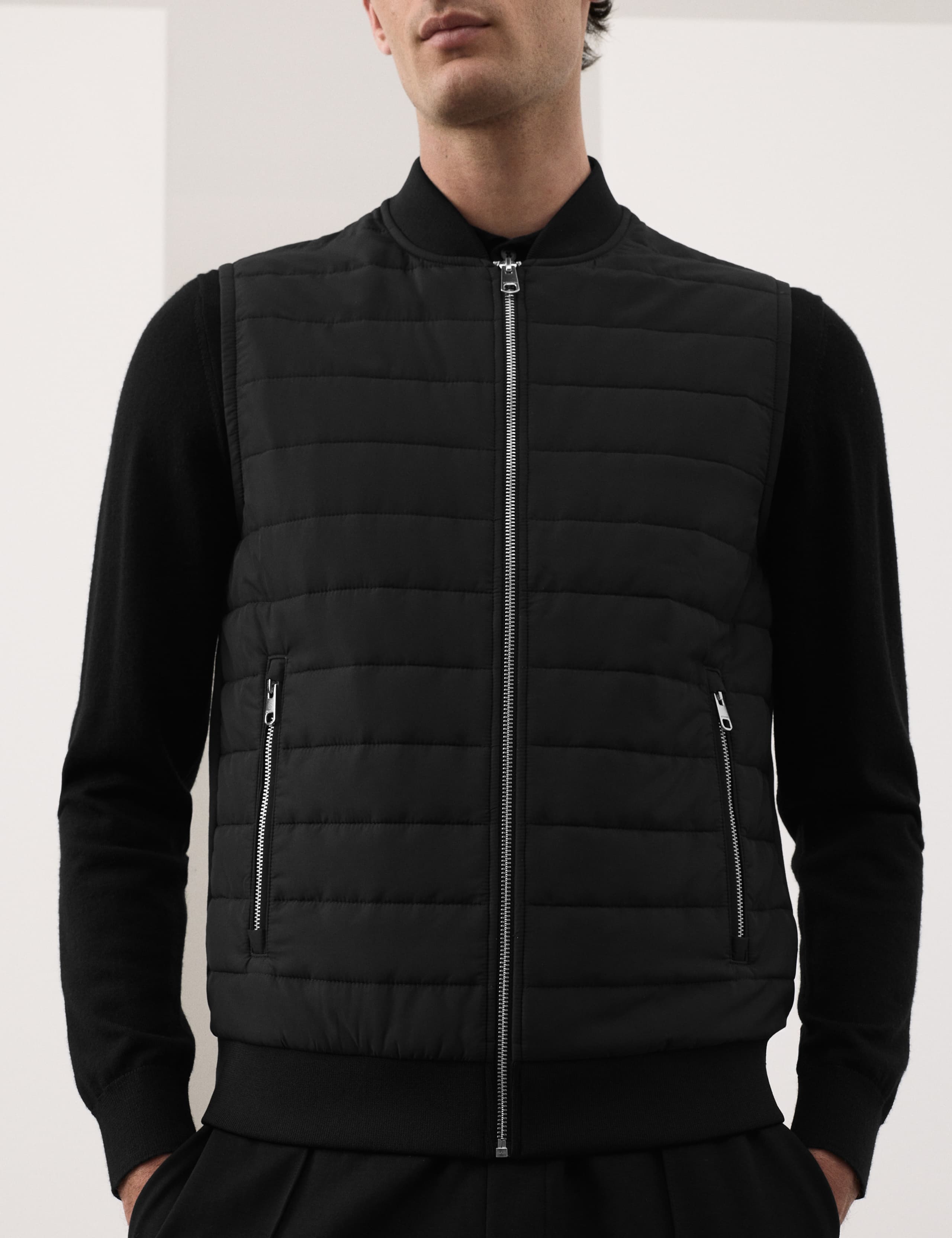 Cotton Rich Zip Up Quilted Gilet with Stormwear™ 8 of 10