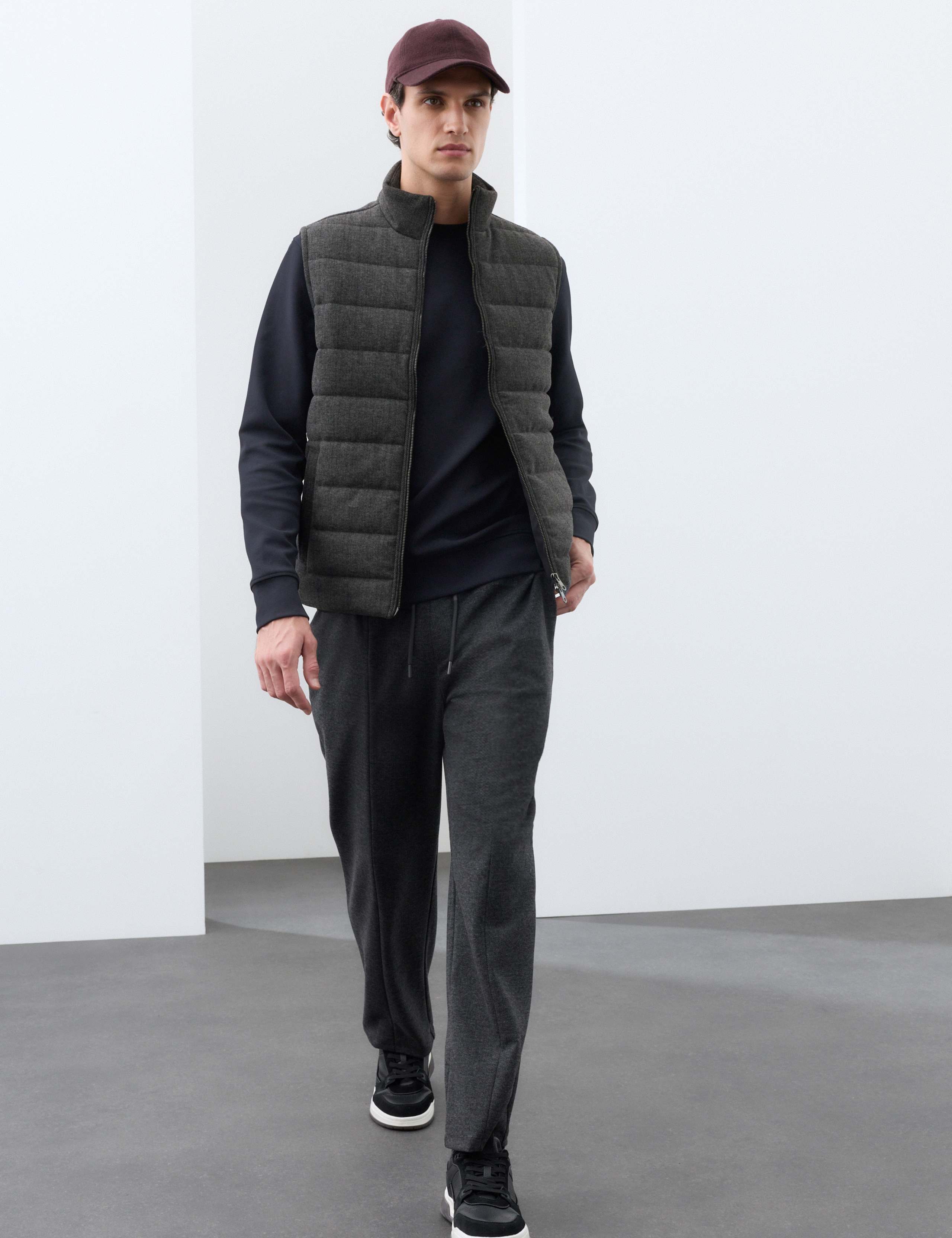 Padded Hybrid Zip Up Gilet with Wool 4 of 7