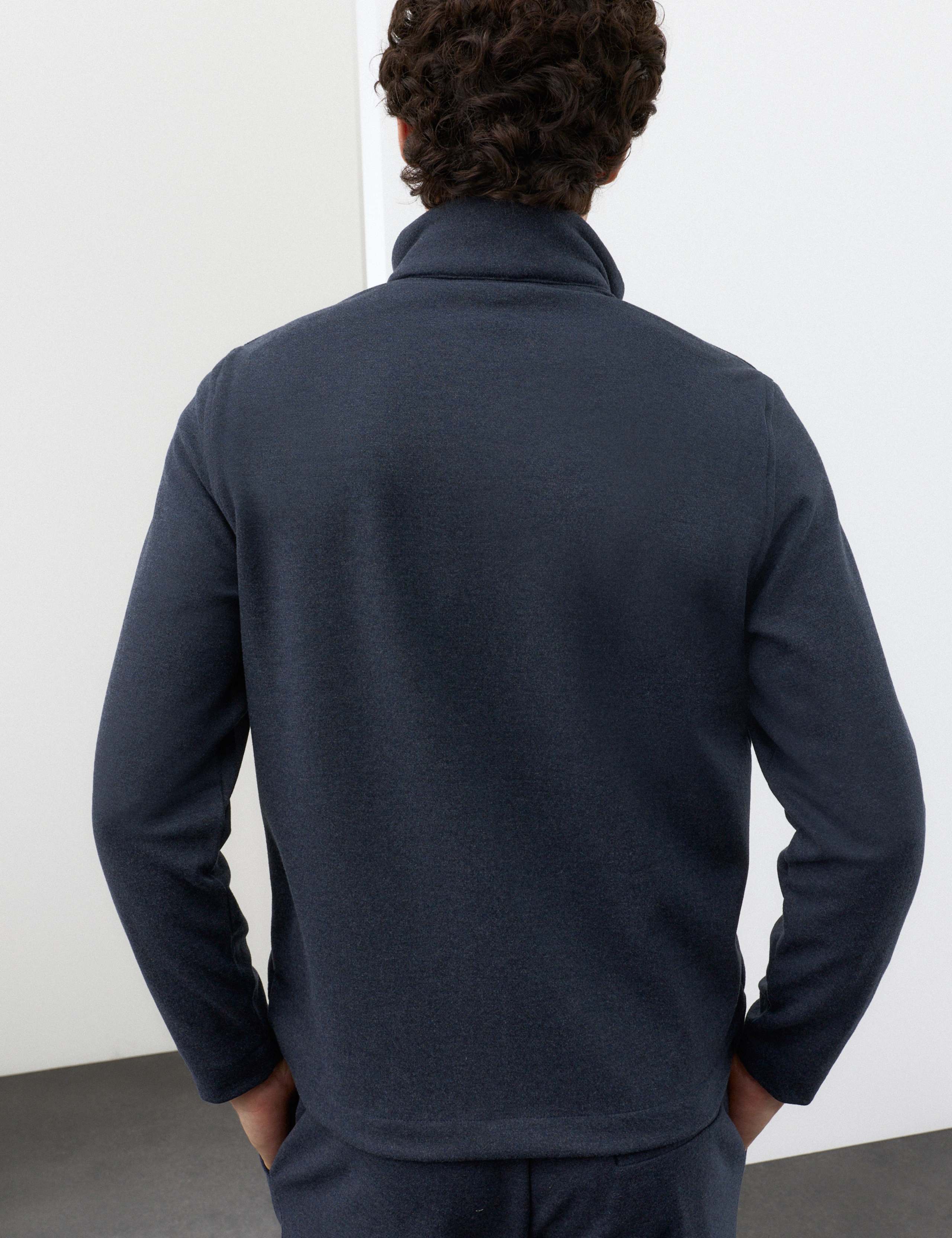Padded Hyrid Zip Up Shacket with Wool 3 of 7