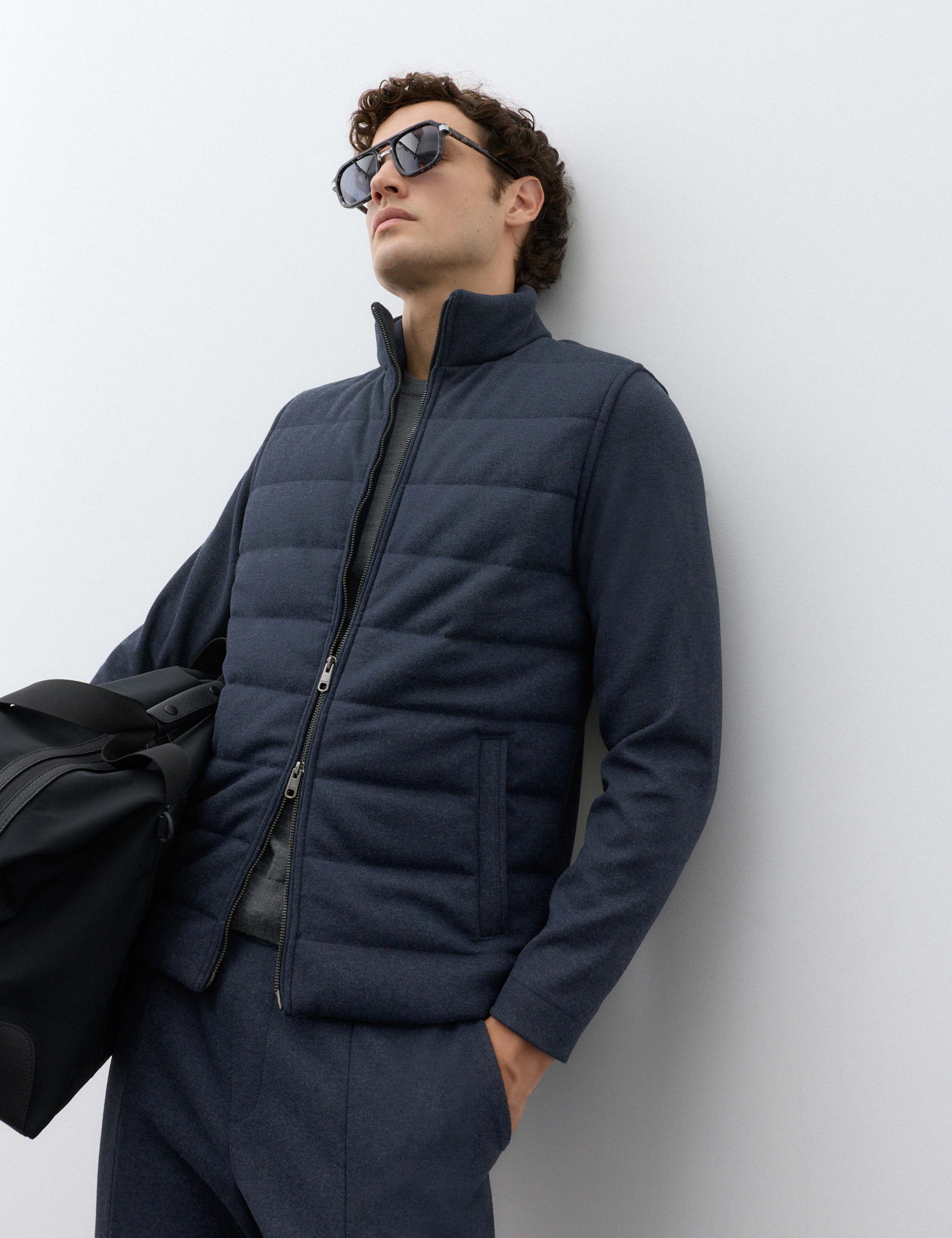 Padded Hyrid Zip Up Shacket with Wool 4 of 7