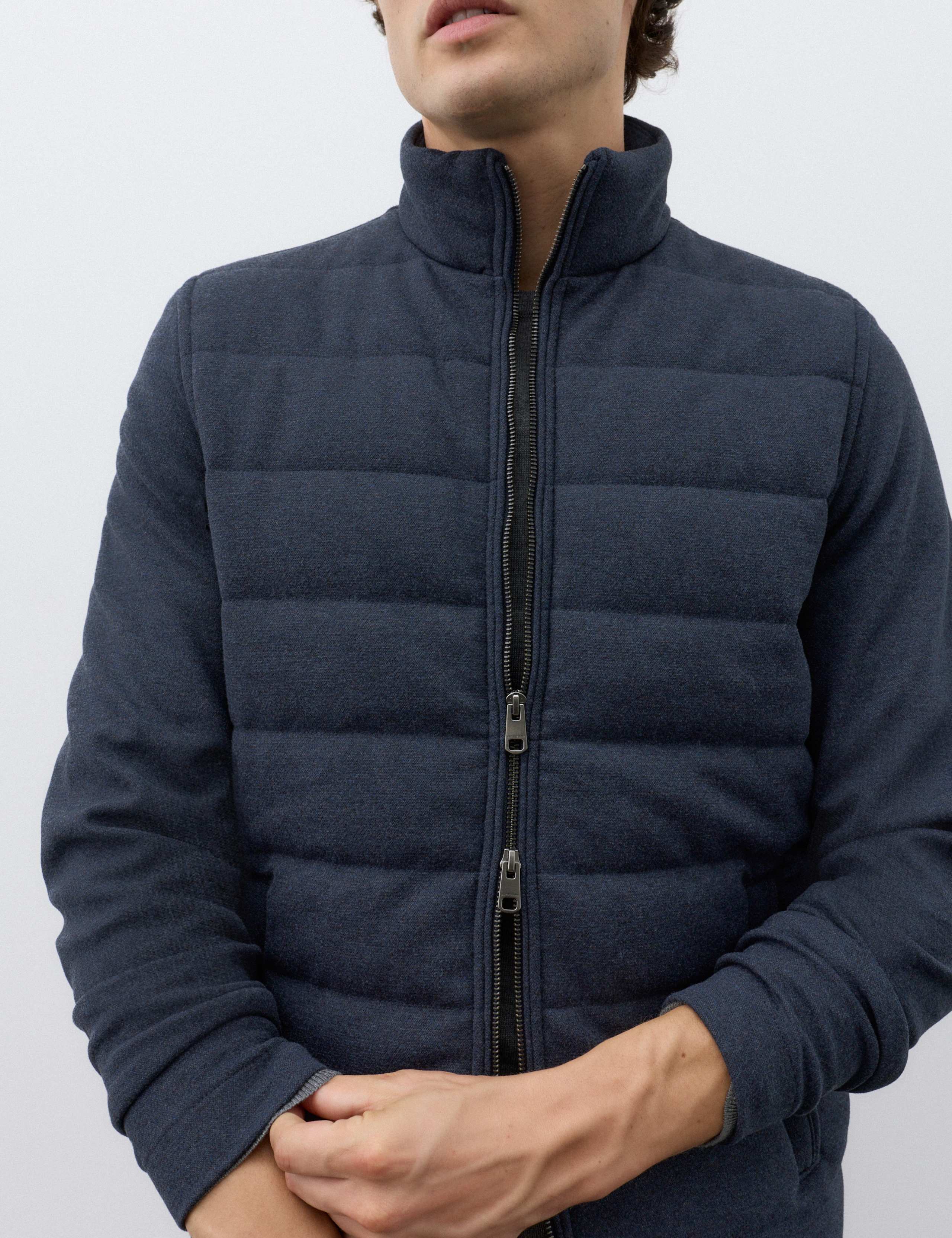 Padded Hyrid Zip Up Shacket with Wool 6 of 7