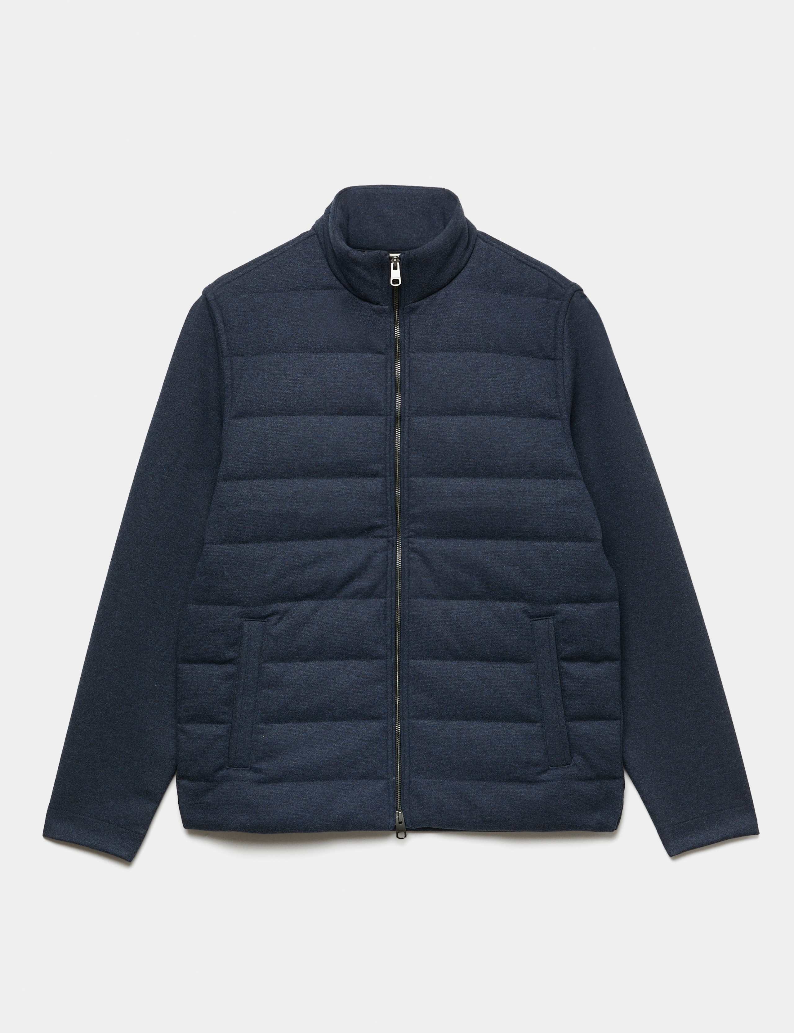 Padded Hyrid Zip Up Shacket with Wool 2 of 7