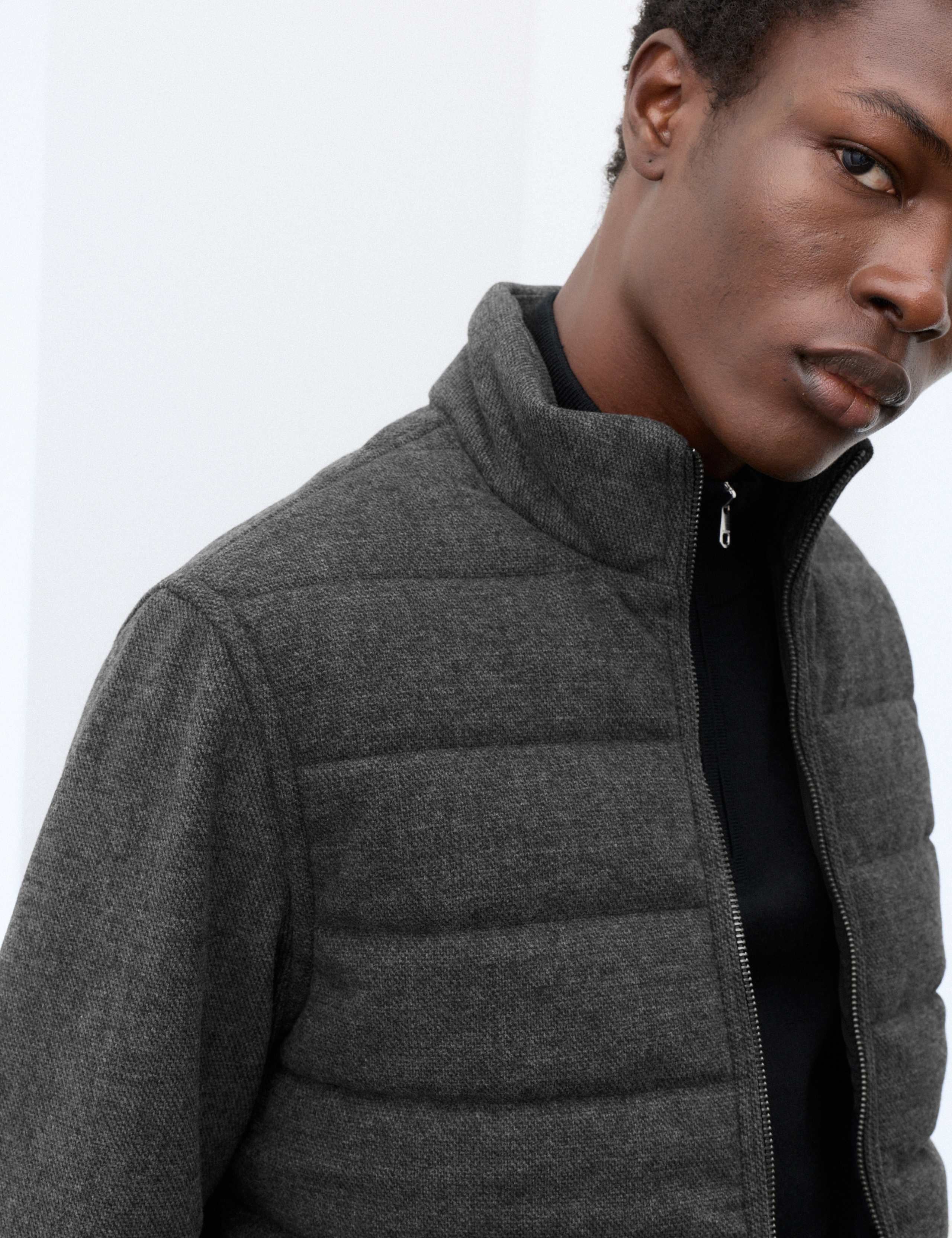 Padded Hybrid Zip Up Funnel with Wool 6 of 7