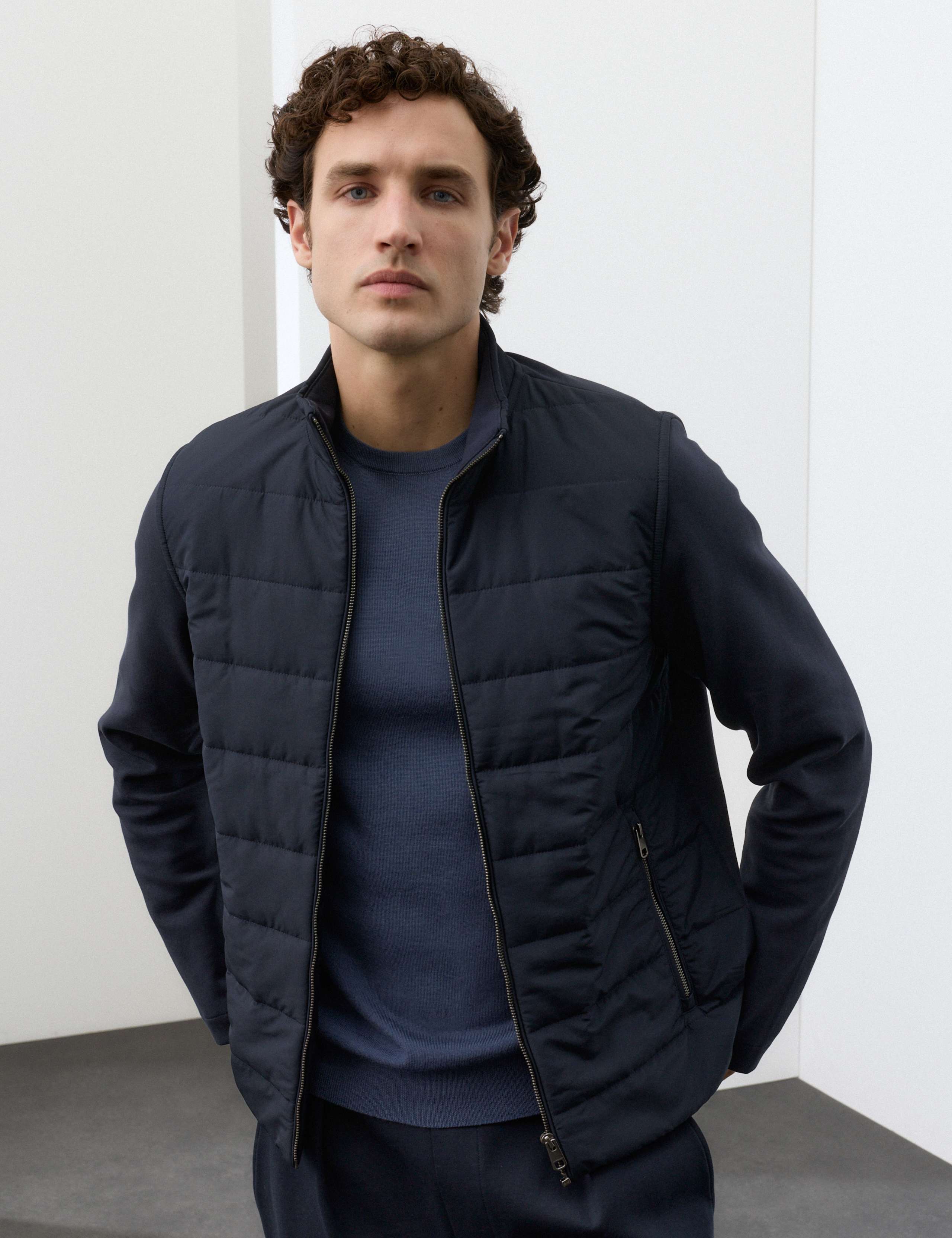 Regular Fit Cotton Rich Padded Hybrid Jacket 1 of 7