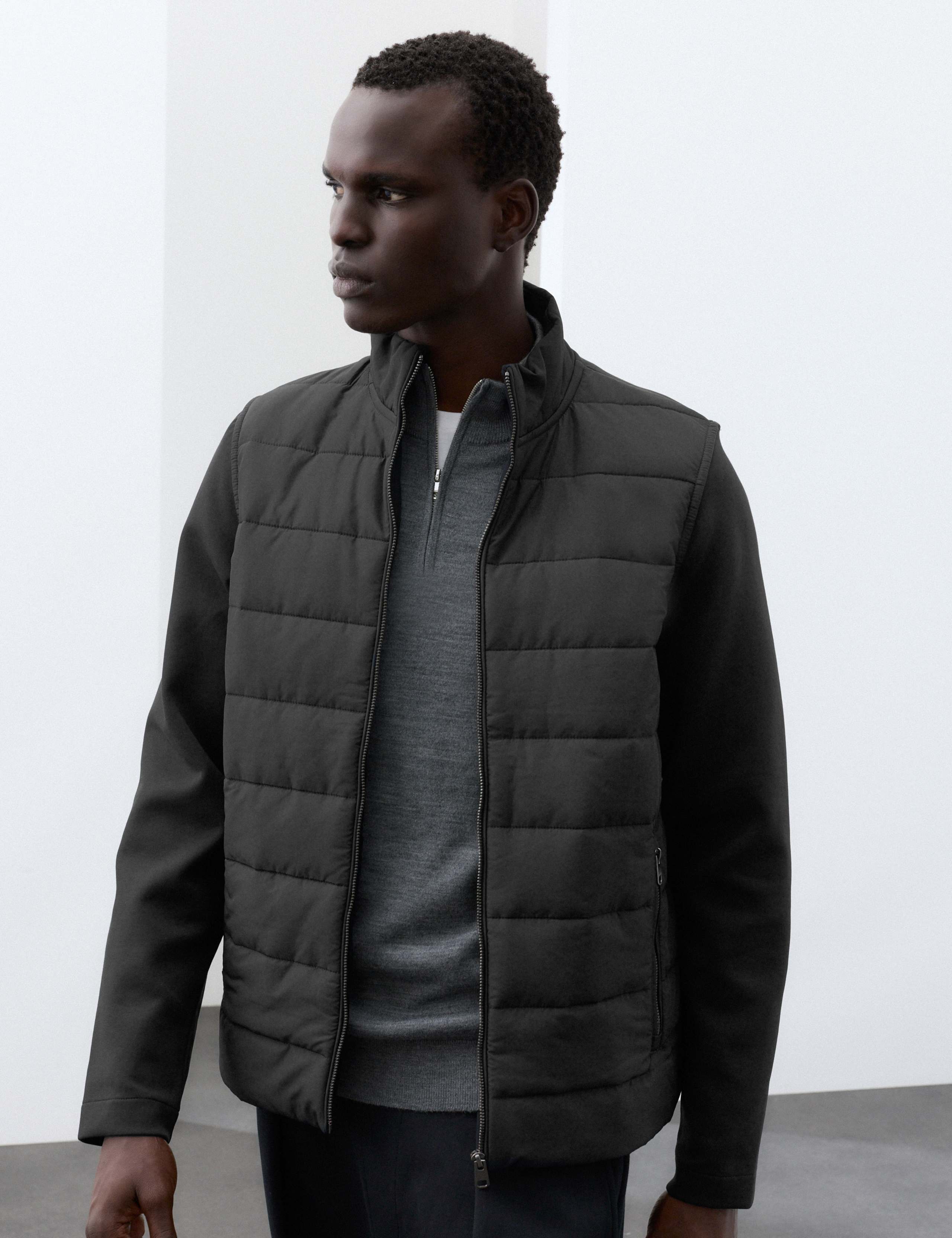 Regular Fit Cotton Rich Padded Hybrid Jacket 1 of 7