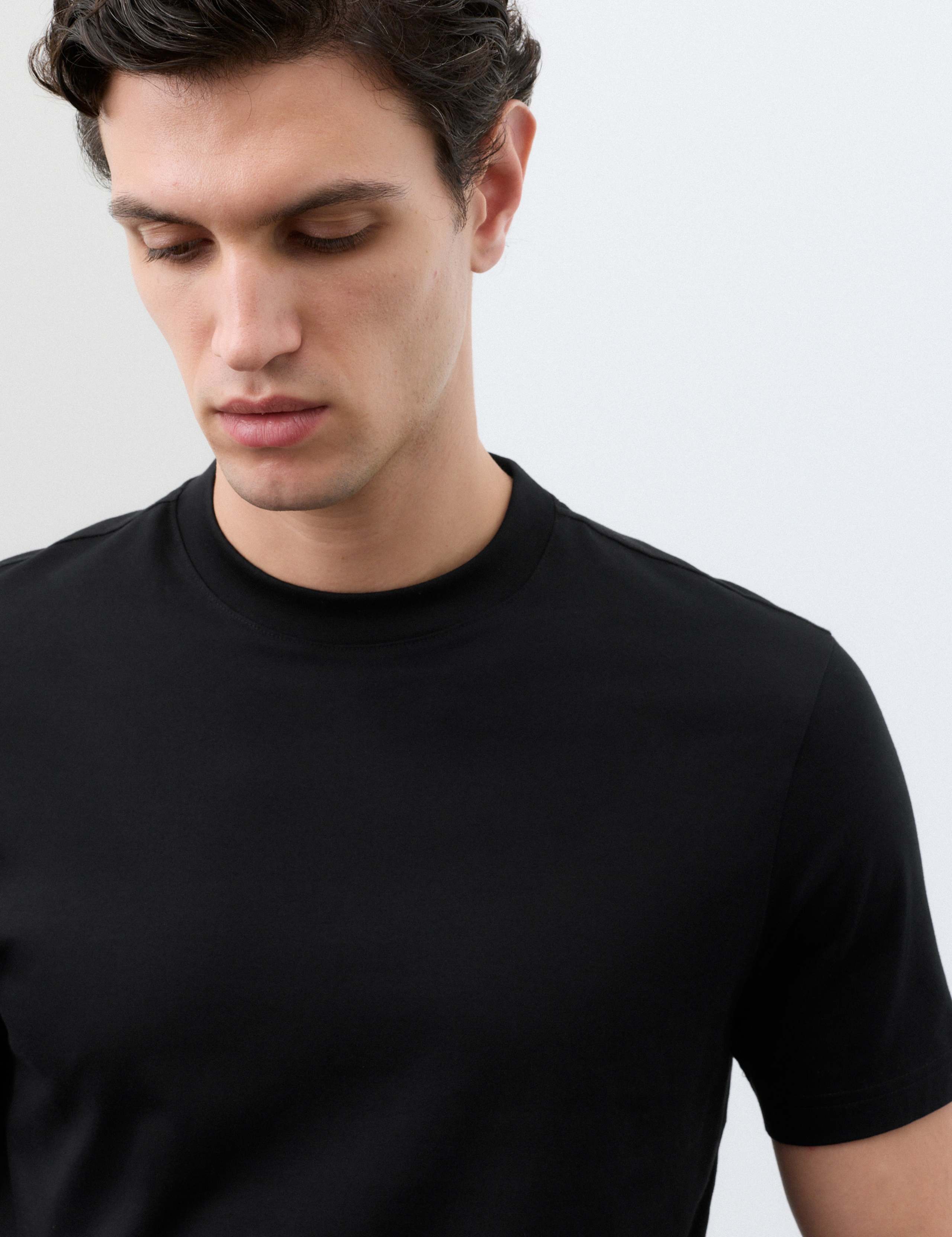 Pure Supima Cotton High Neck T-Shirt 6 of 6
