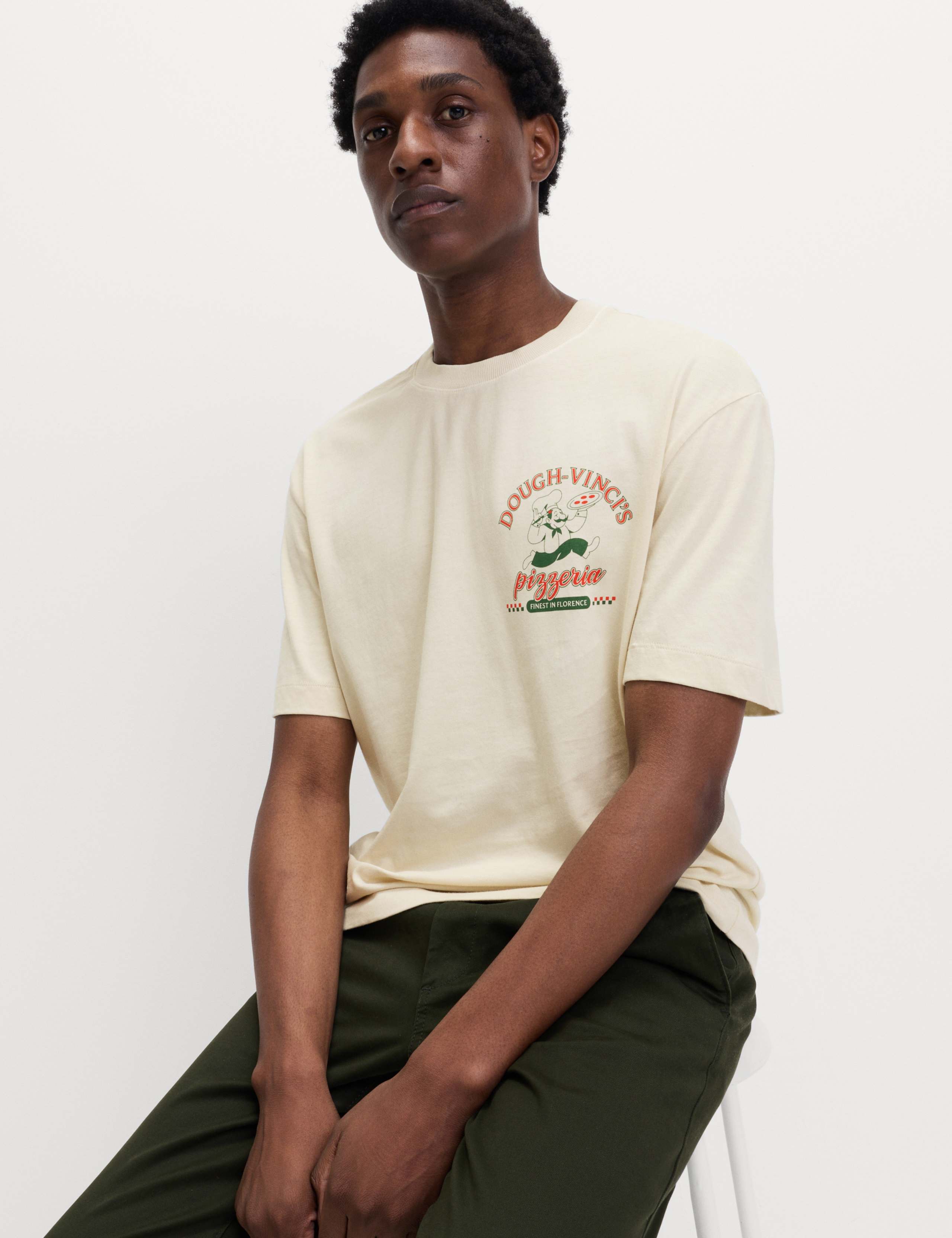 Pure Cotton Pizzeria Graphic Garment Dyed T-Shirt 4 of 4