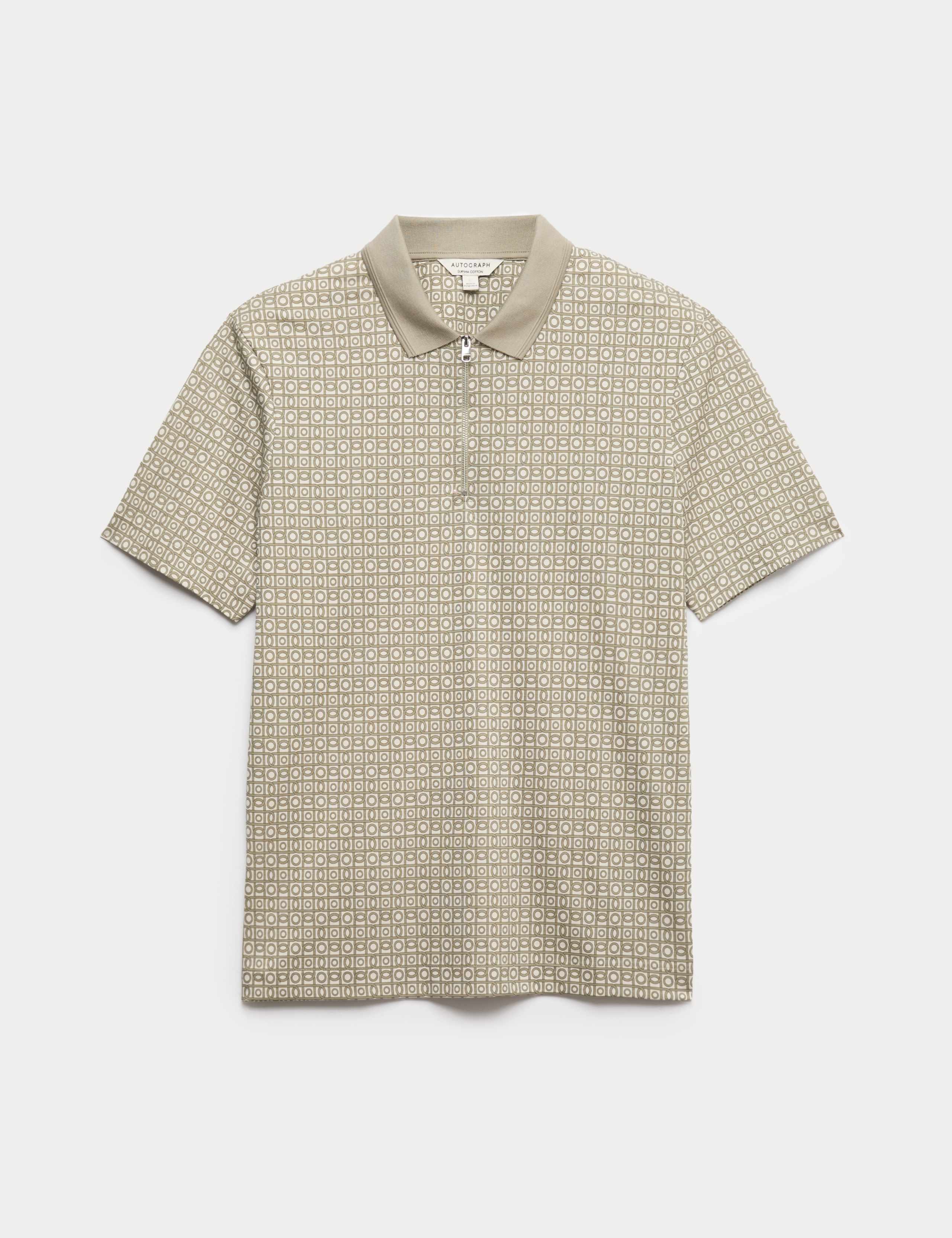 Pure Supima® Cotton Geometric Polo Shirt 2 of 6