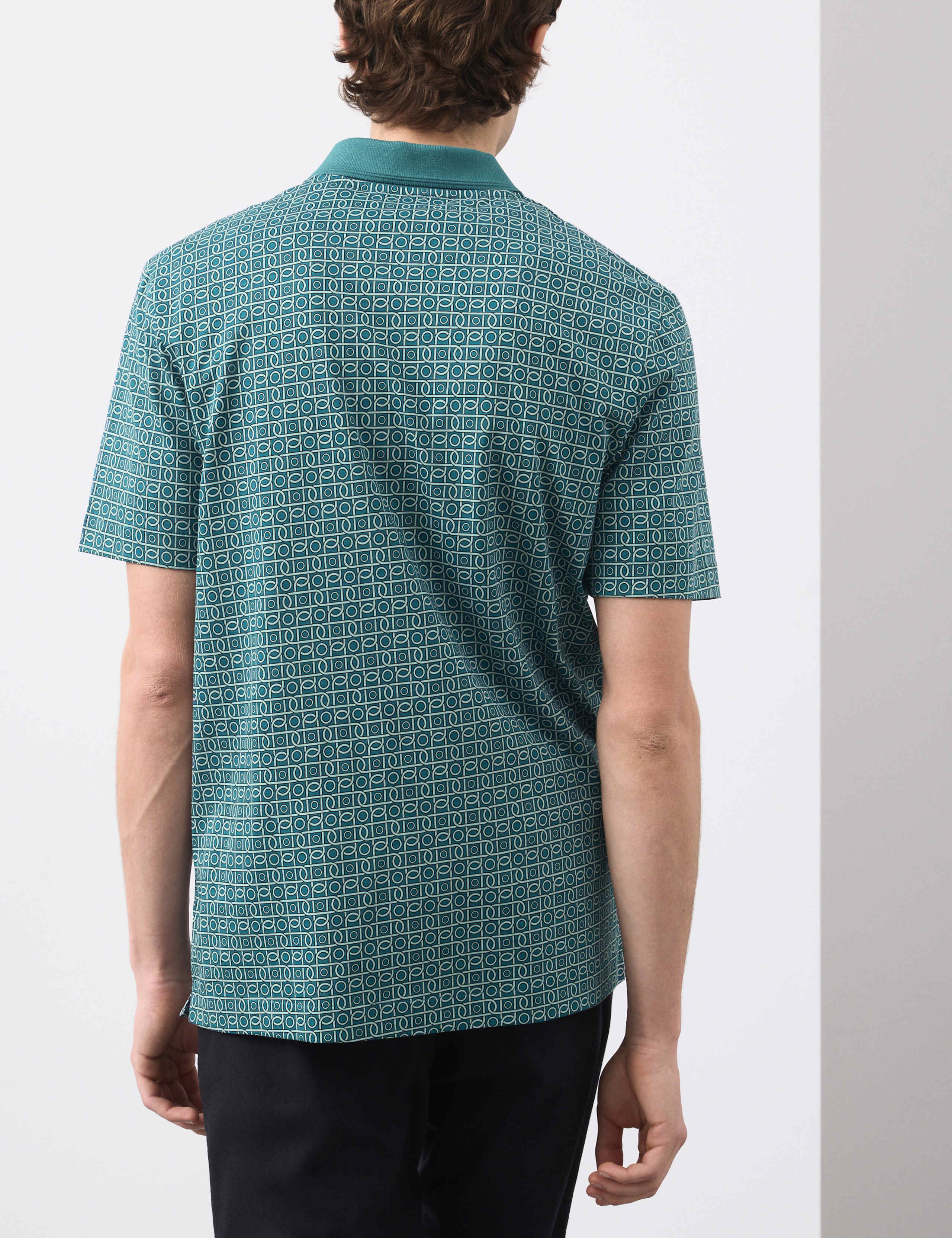 Pure Supima® Cotton Geometric Polo Shirt 4 of 5