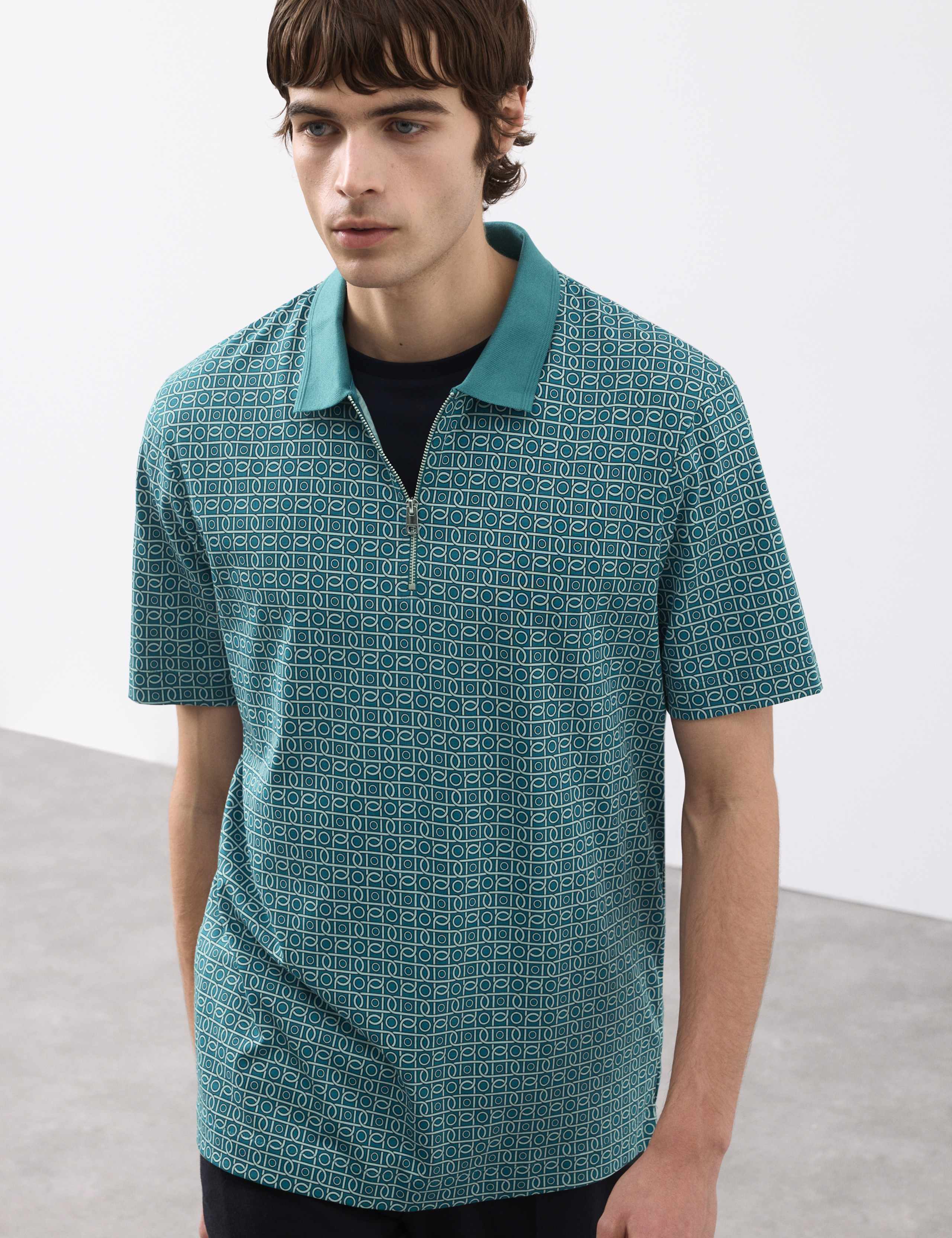 Pure Supima® Cotton Geometric Polo Shirt 5 of 5