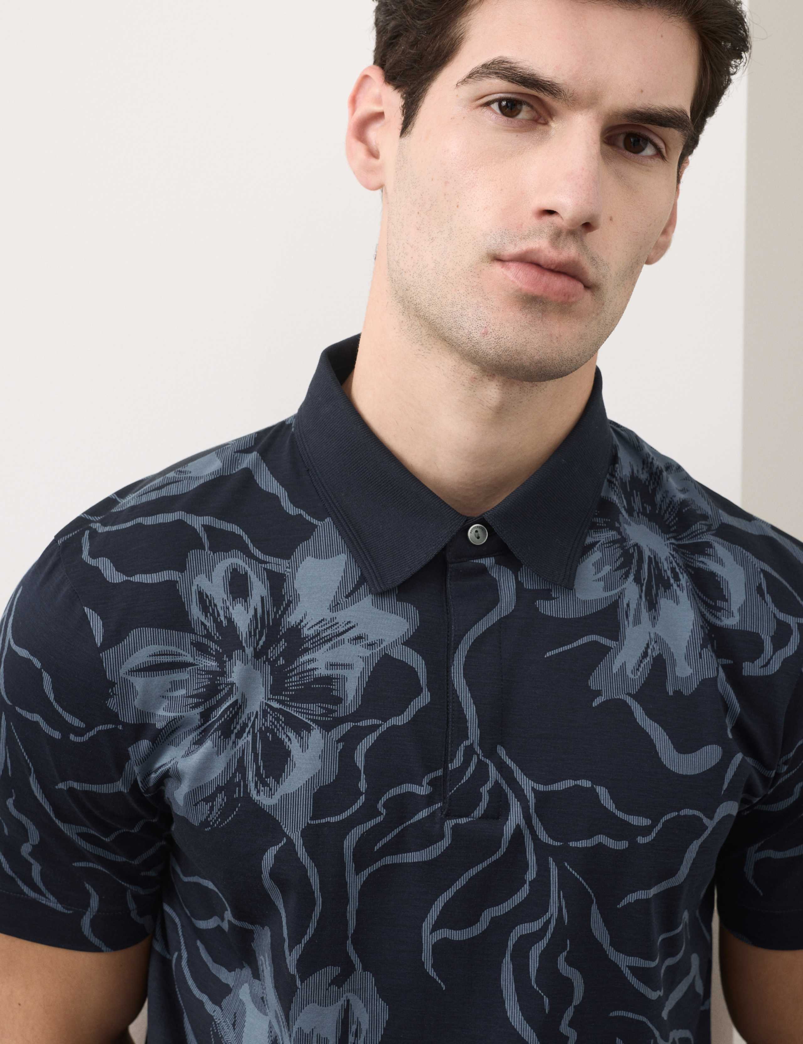 Pure Supima® Cotton Floral Polo Shirt 3 of 7
