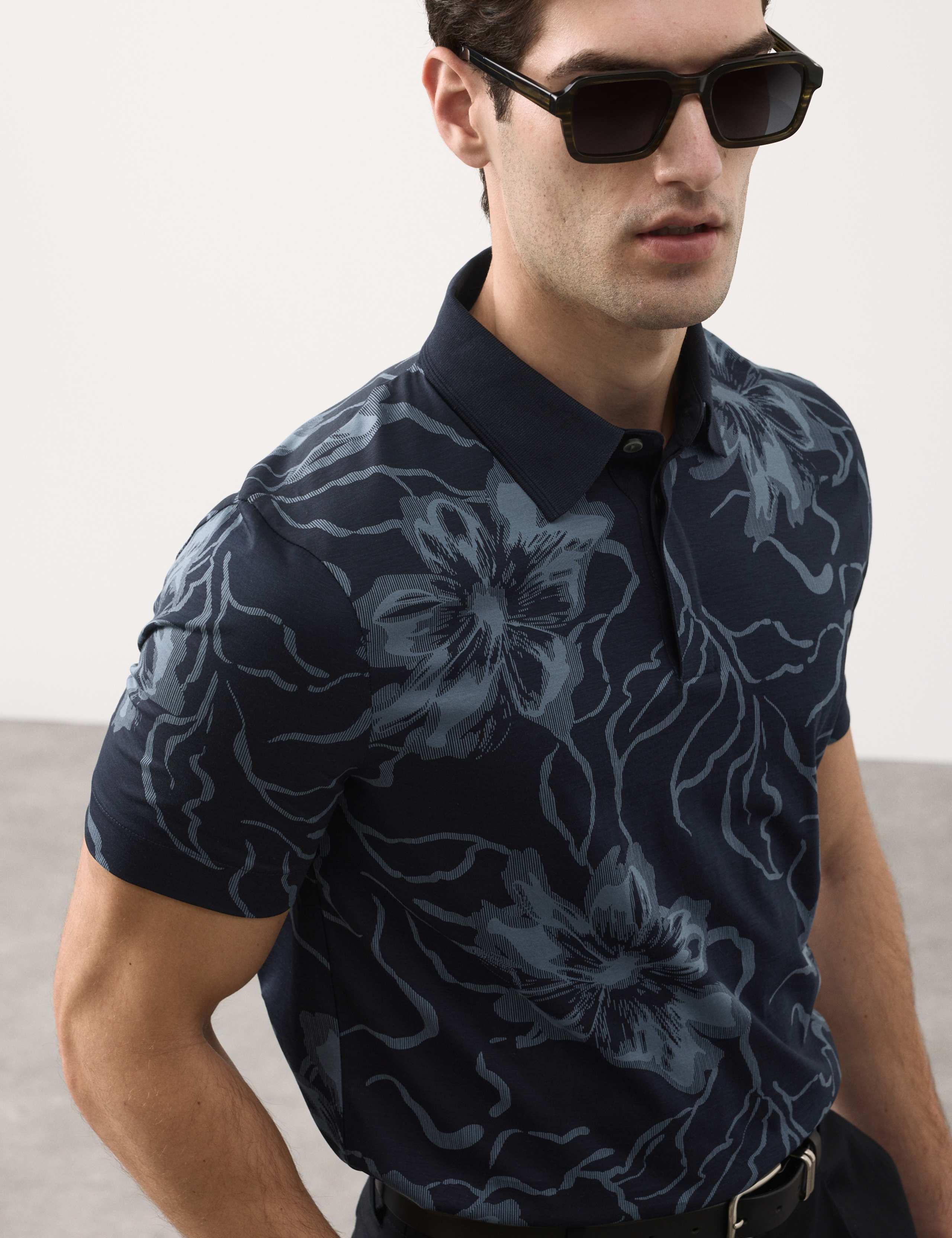 Pure Supima® Cotton Floral Polo Shirt 4 of 7