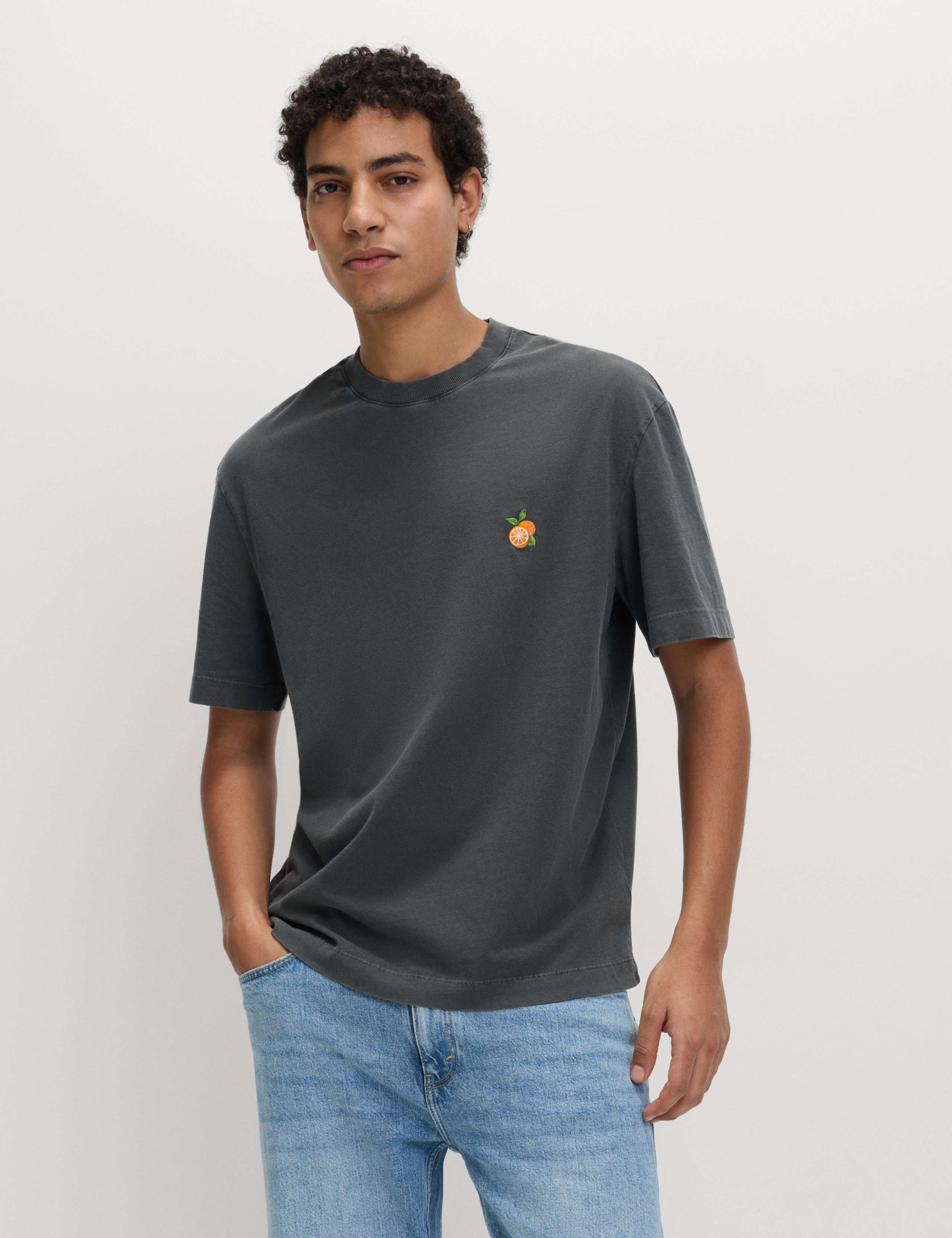Pure Cotton Oranges Garment Dyed T-Shirt 4 of 4