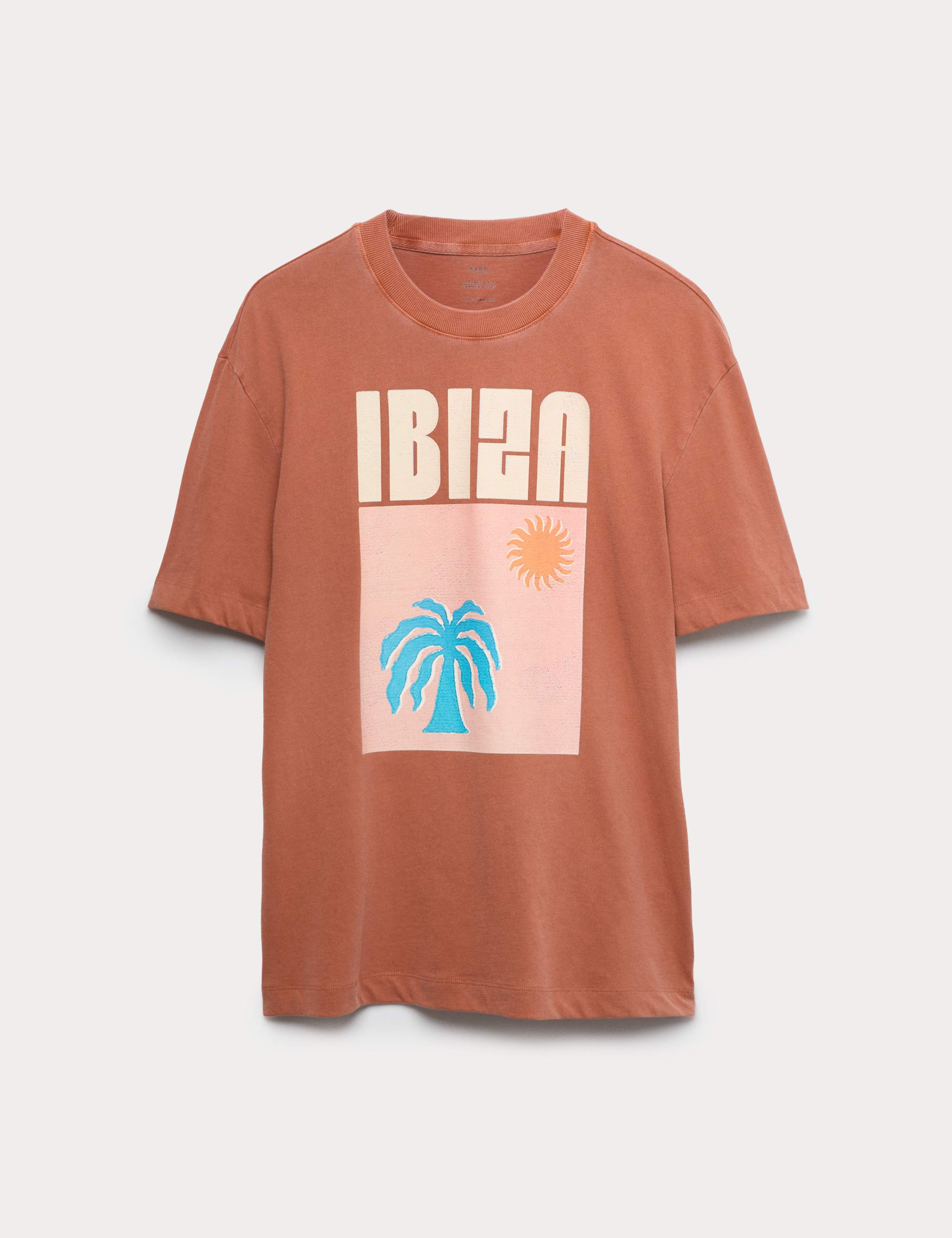 Pure Cotton Ibiza Graphic Garment Dyed T-Shirt 1 of 1